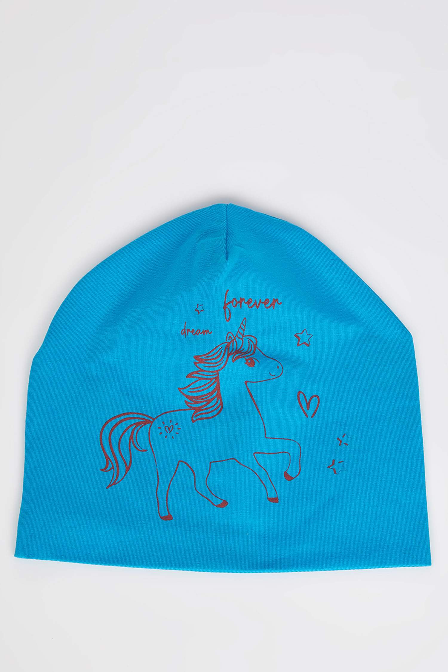 Kız Bebek Unicorn Baskılı Pamuklu Yeni Doğan Bere