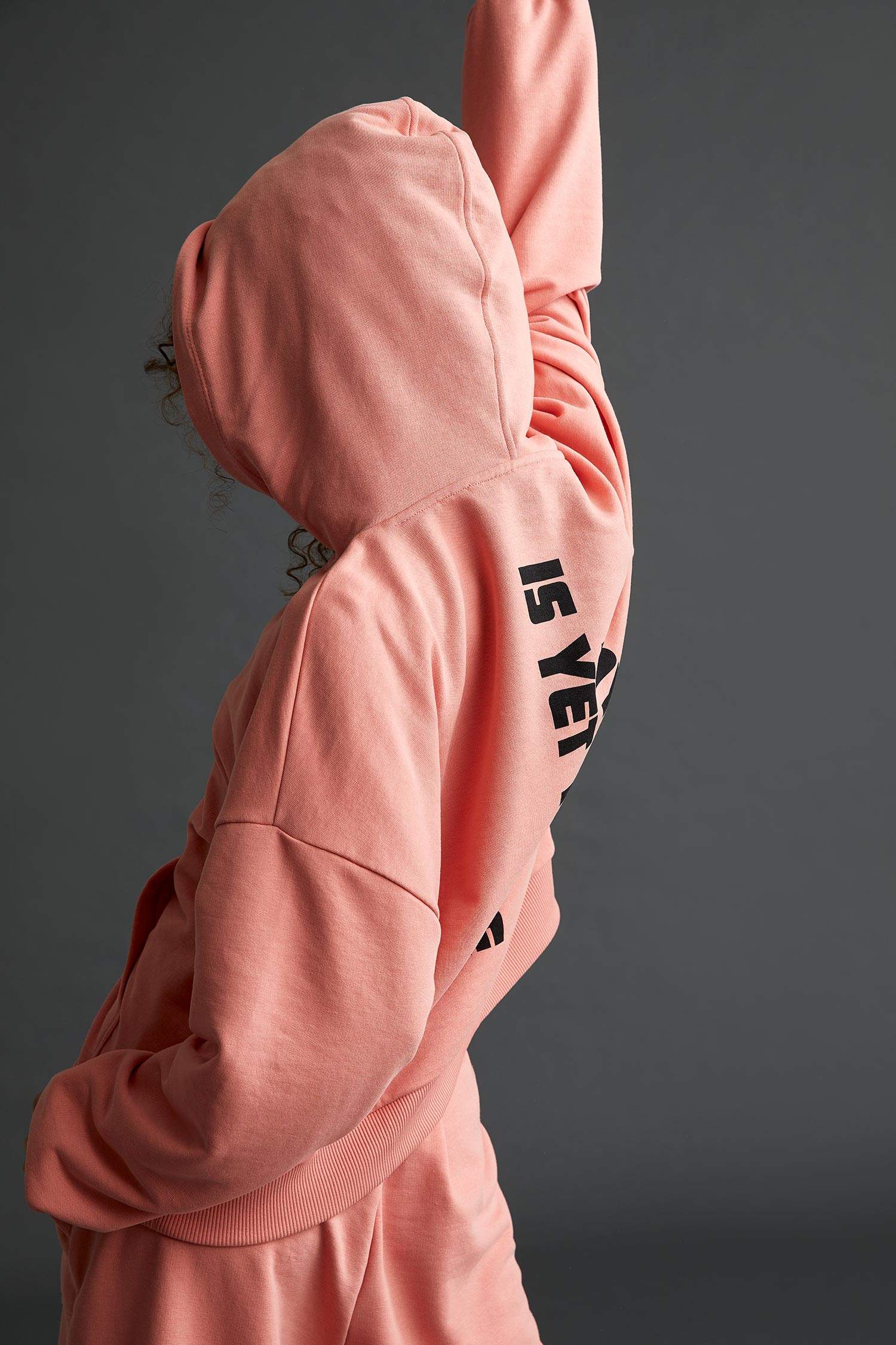 Oversize Fit Sırt Baskılı Kapüşonlu Spor Sweatshirt