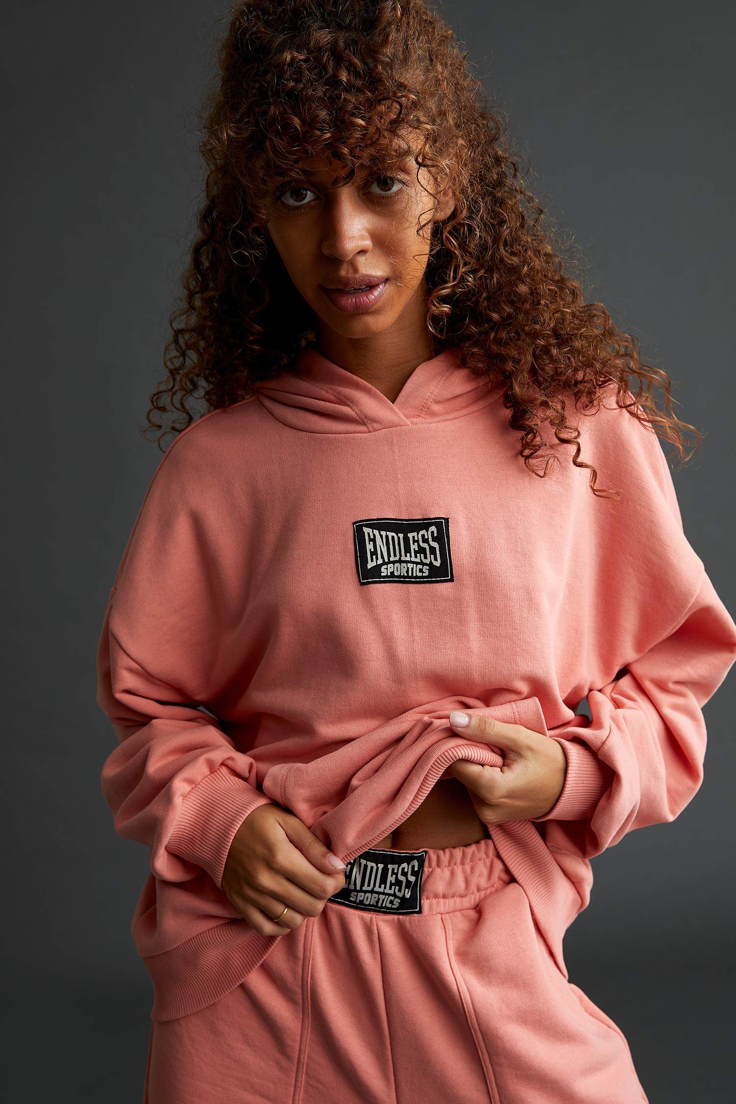 Oversize Fit Sırt Baskılı Kapüşonlu Spor Sweatshirt