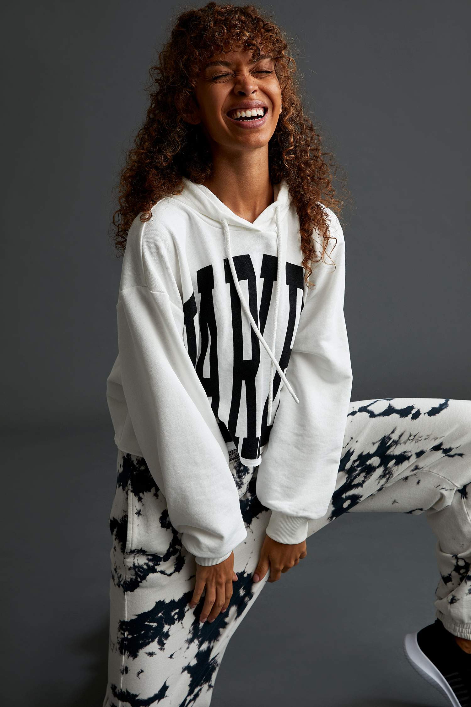 Baskılı Relax Fit Kapüşonlu Sweatshirt