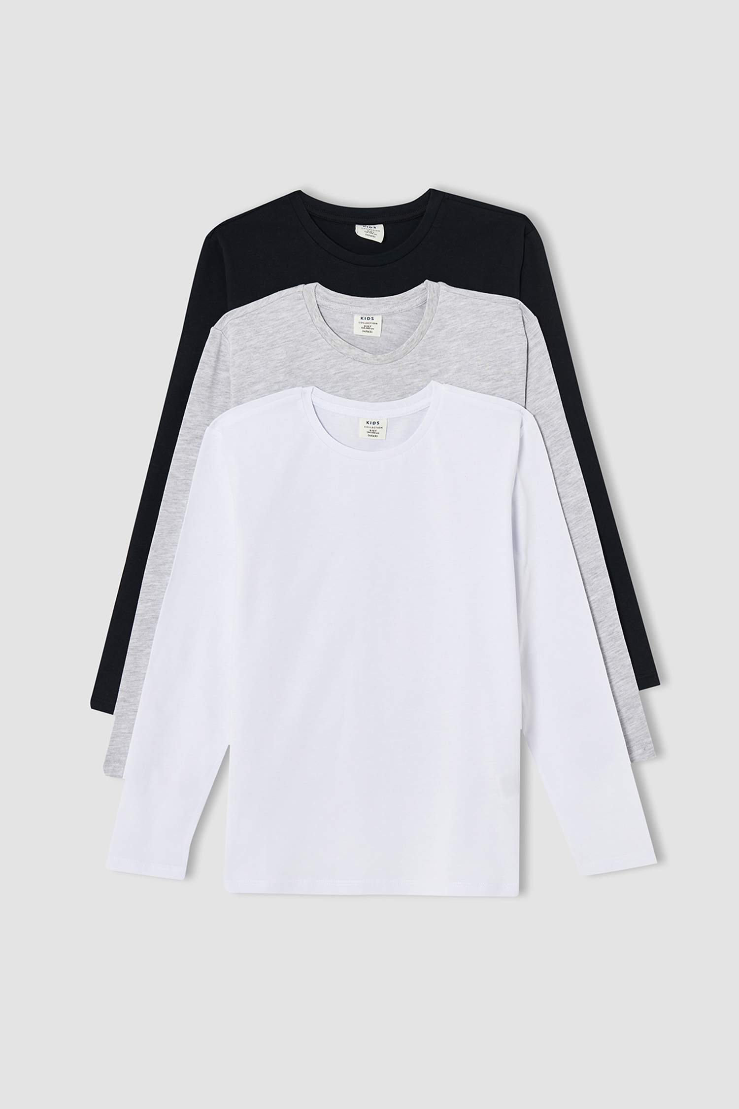 Erkek Çocuk Regular Fit Basic 3'lü Uzun Kollu Tişört