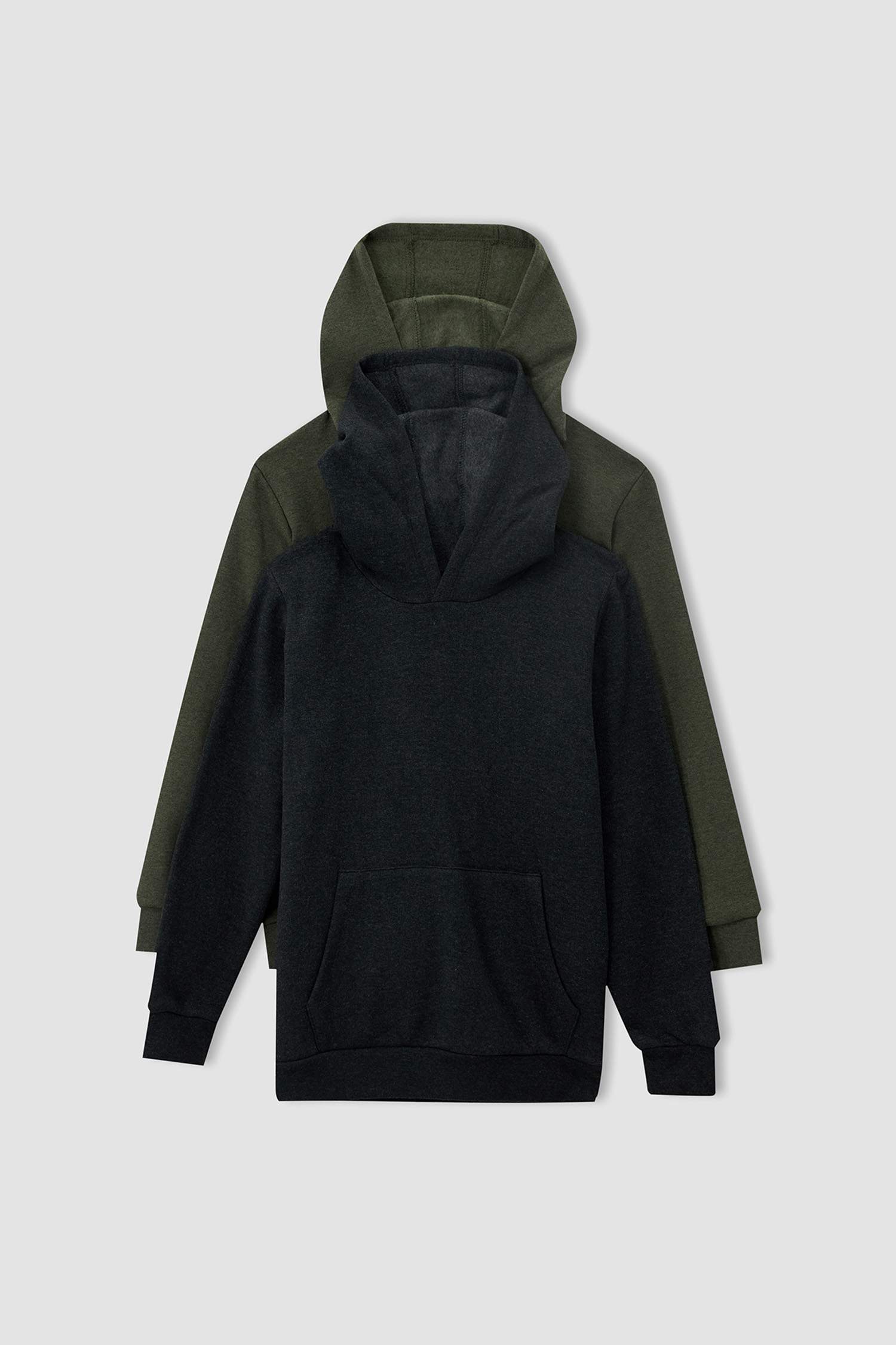 Erkek Çocuk Regular Fit Kapüşonlu İçi Yumuşak Tüylü 2'li Sweatshirt