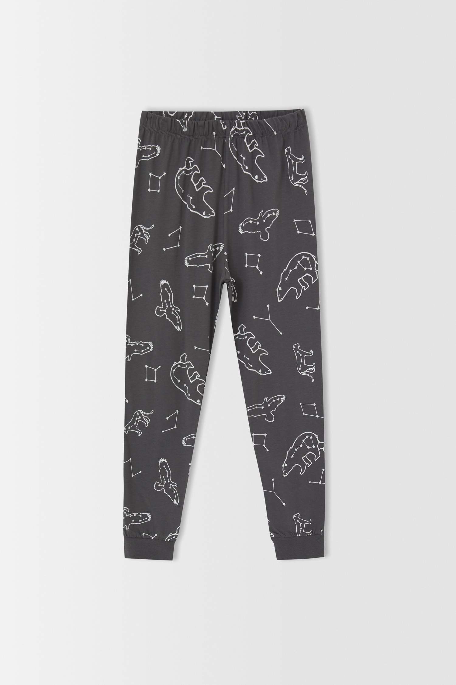 Erkek Çocuk Bisiklet Yaka Yılbaşı Temalı Ayı Baskılı Uzun Kollu Pijama Takım