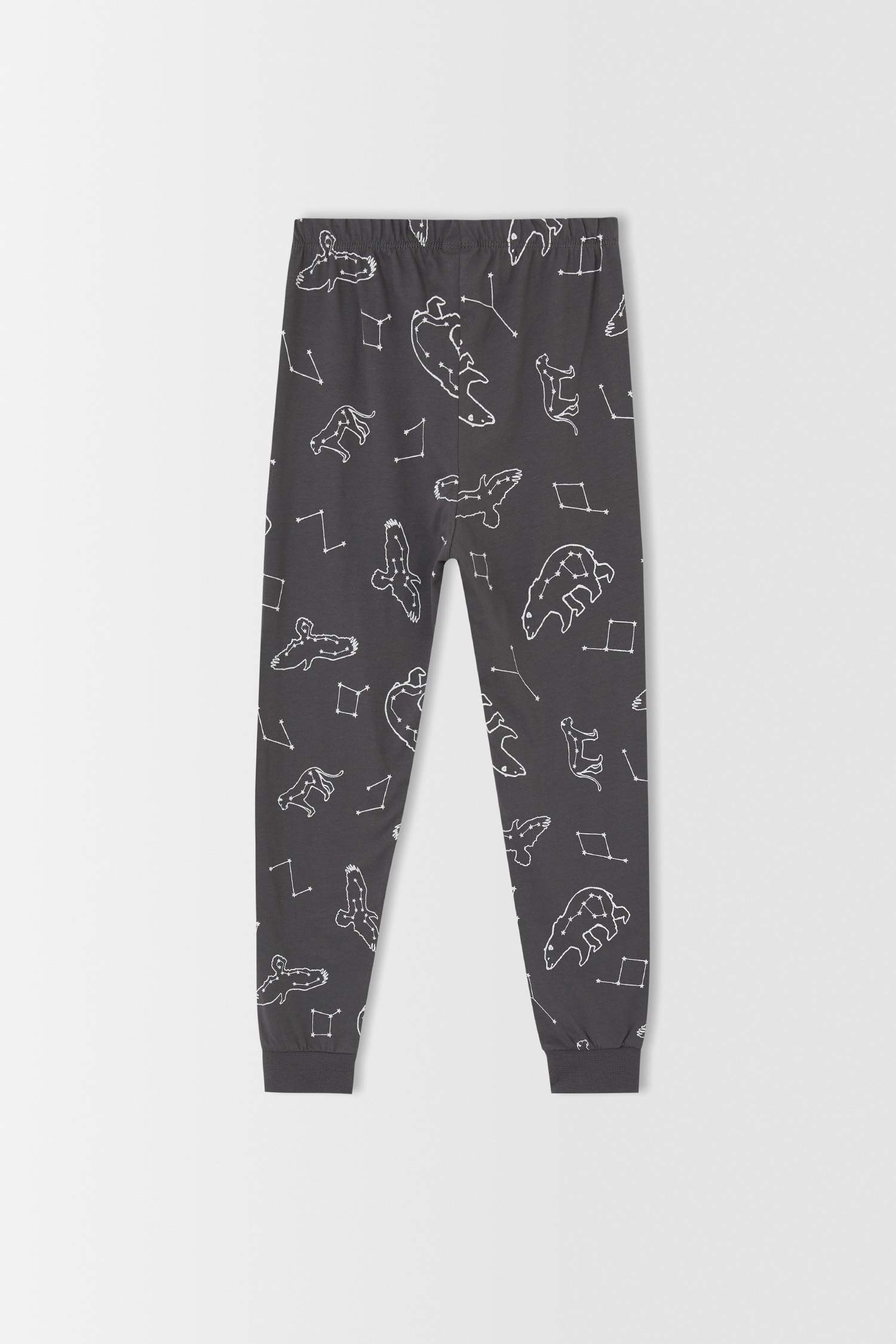 Erkek Çocuk Bisiklet Yaka Yılbaşı Temalı Ayı Baskılı Uzun Kollu Pijama Takım