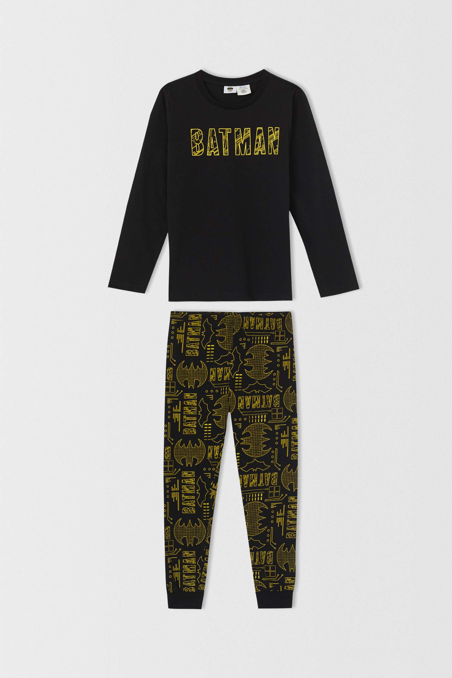 Erkek Çocuk Batman Lisanslı Uzun Kollu Pijama Takımı