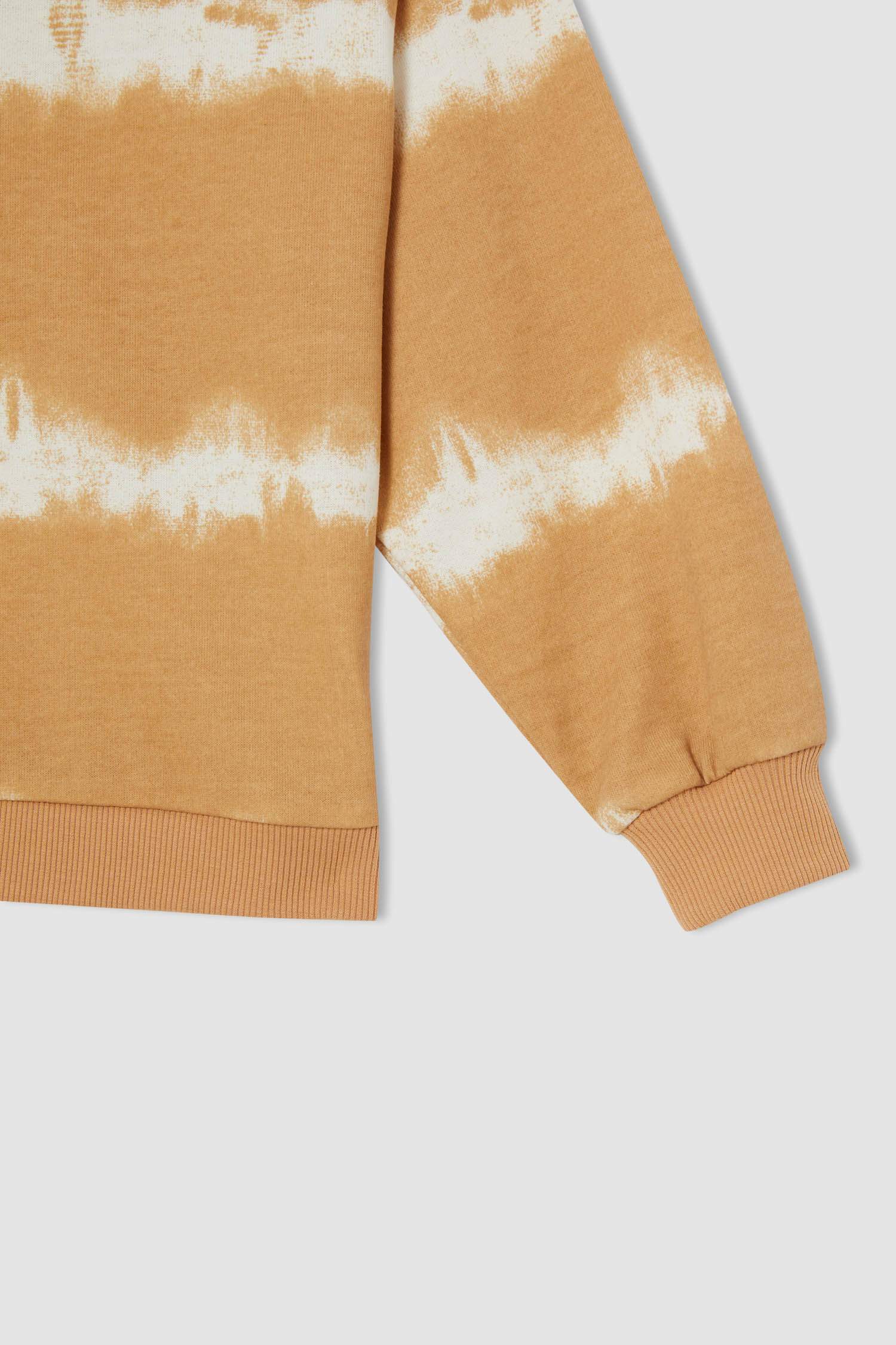 Kız Çocuk Coool Regular Fit Bisiklet Yaka Batik Desenli Sweatshirt
