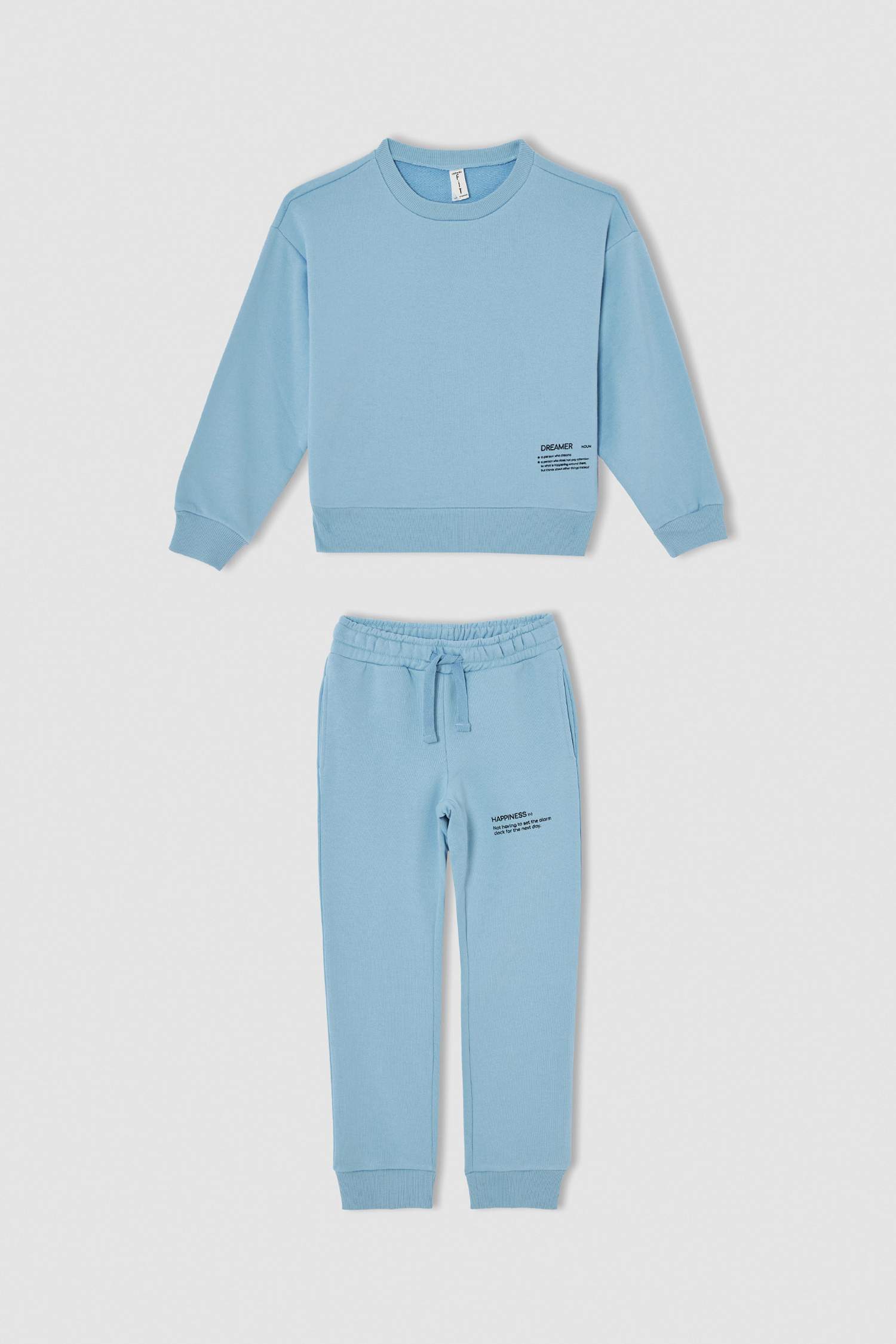 Kız Çocuk Crop Sweatshirt ve Jogger Eşofman Takımı