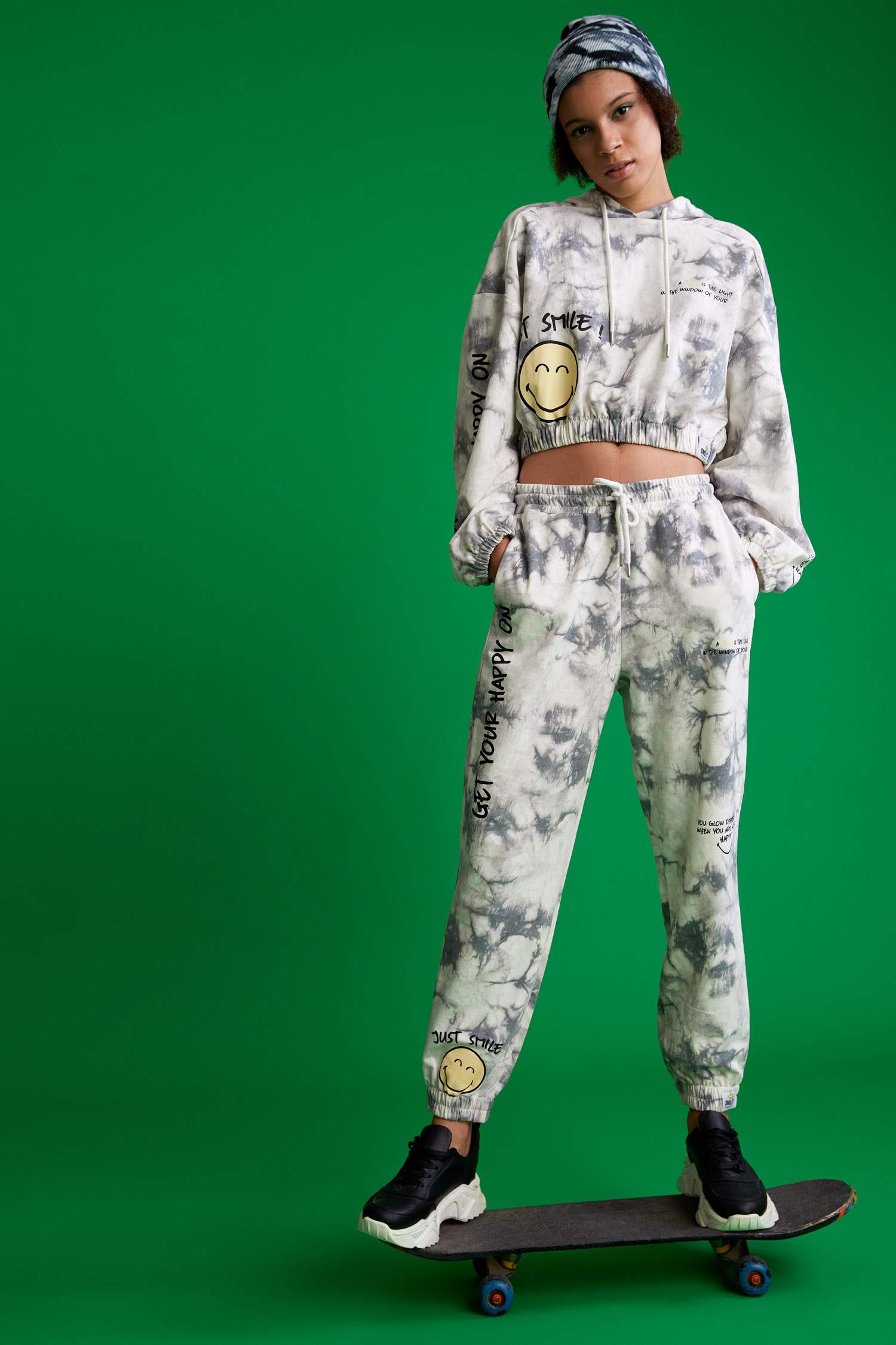 Coool Smiley World Lisanslı Batik Beli Bağcıklı Jogger Eşofman Altı
