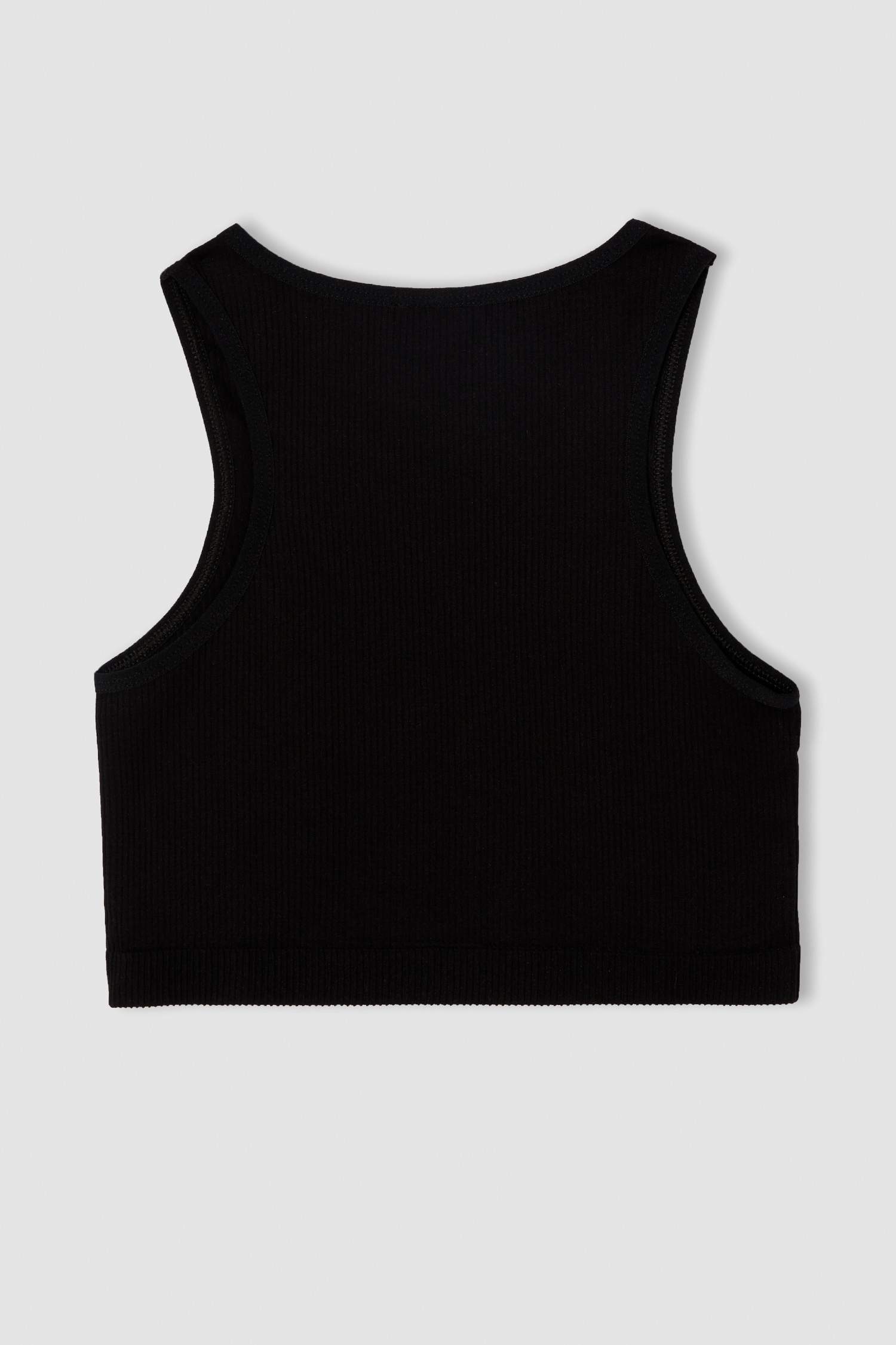 Kız Çocuk Slim Fit Bisiklet Yaka Atlet