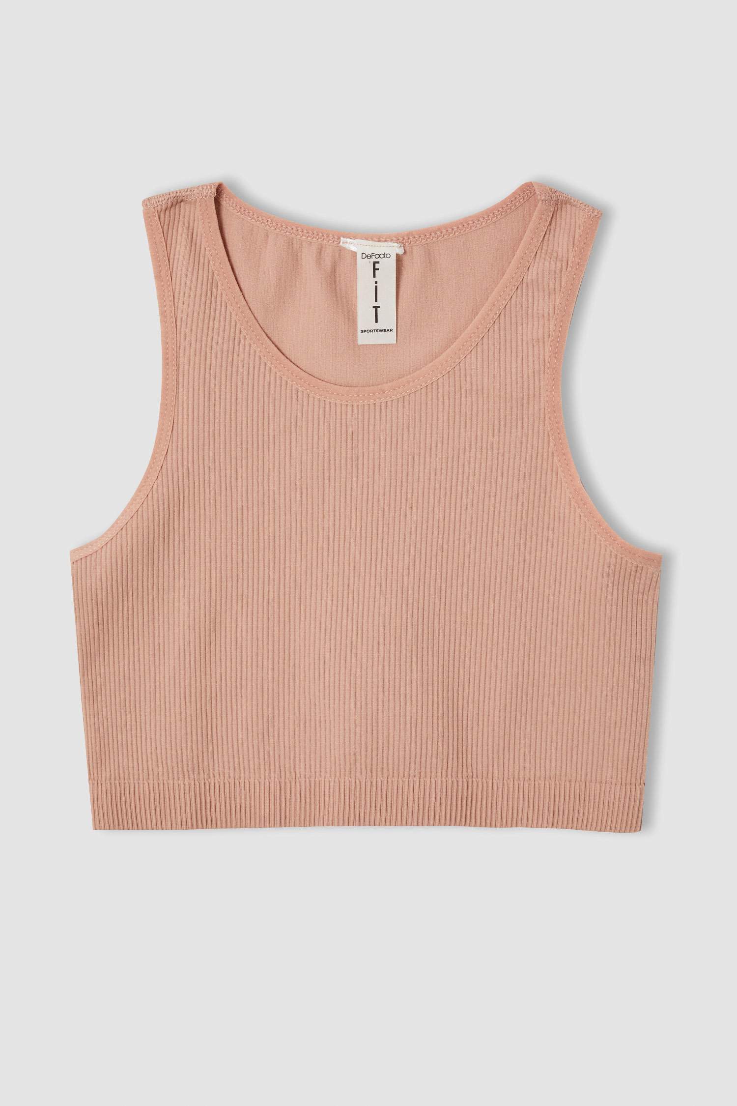 Kız Çocuk Slim Fit Crop Bisiklet Yaka Atlet