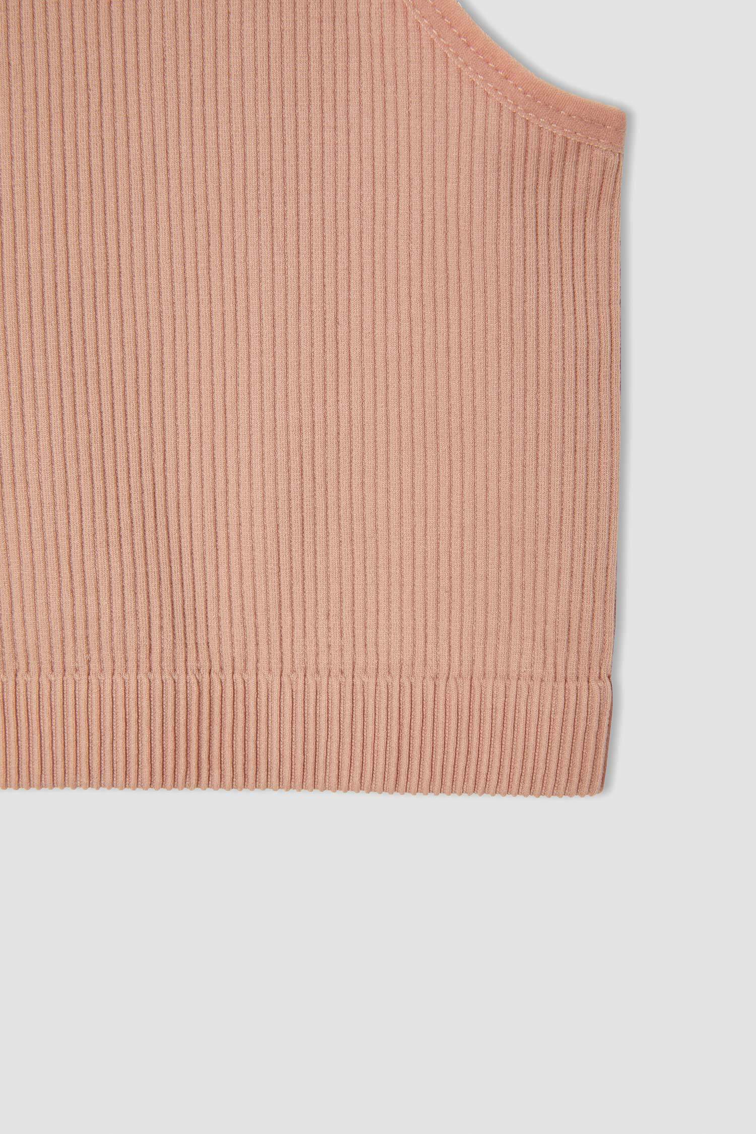 Kız Çocuk Slim Fit Crop Bisiklet Yaka Atlet