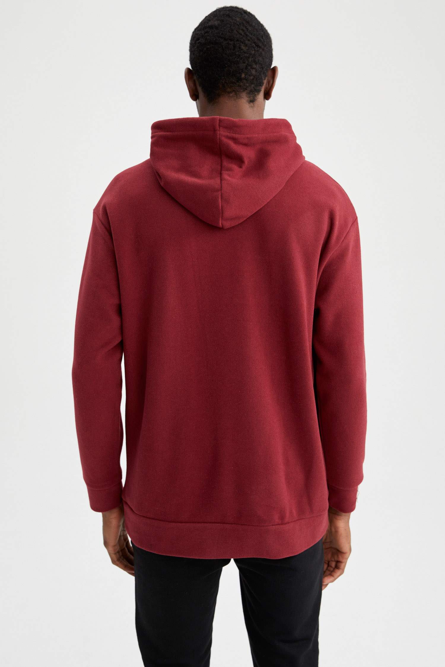 Oversize Fit Kapüşonlu Baskılı Uzun Kollu Sweatshirt
