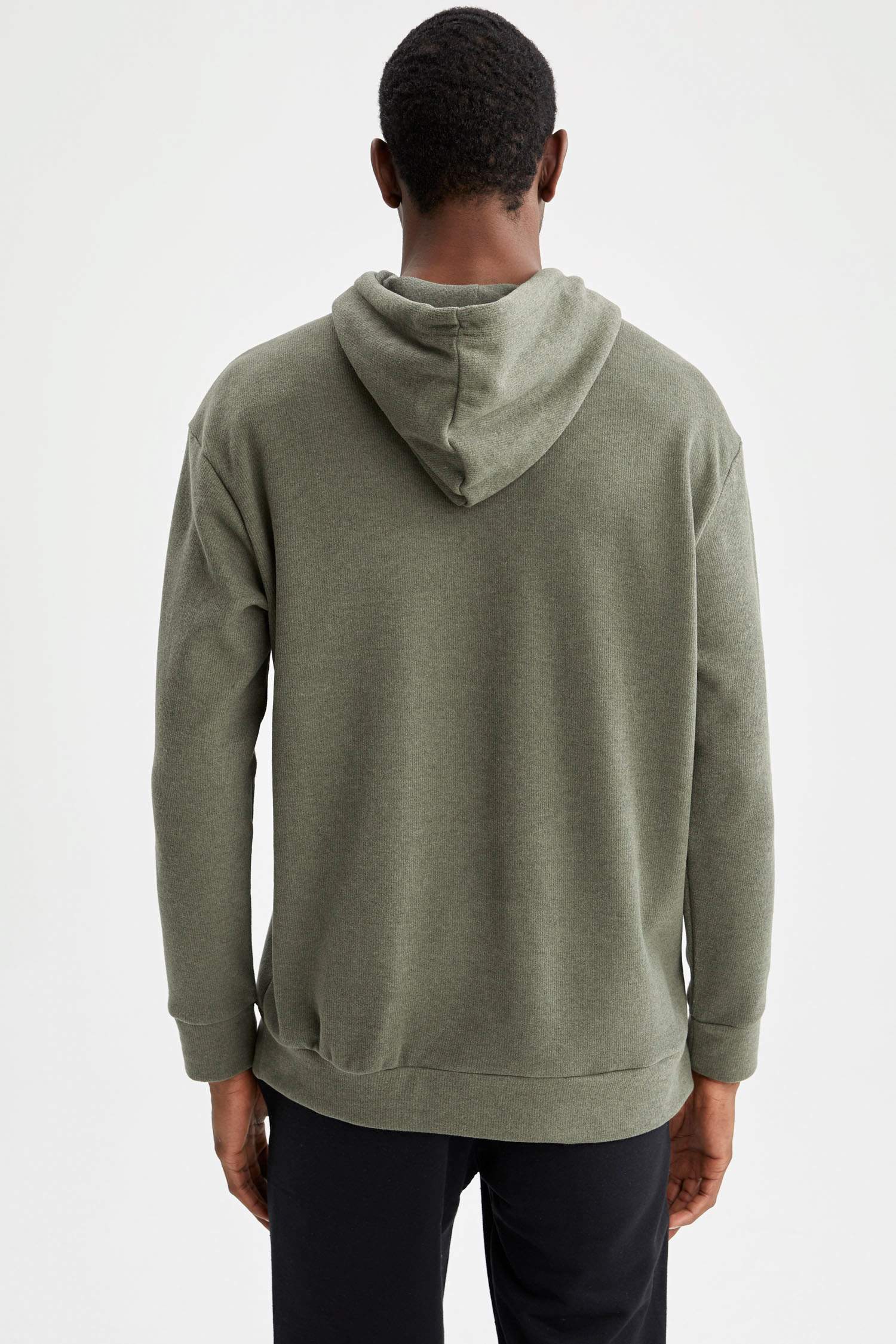 Oversize Fit Kapüşonlu Baskılı Uzun Kollu Sweatshirt