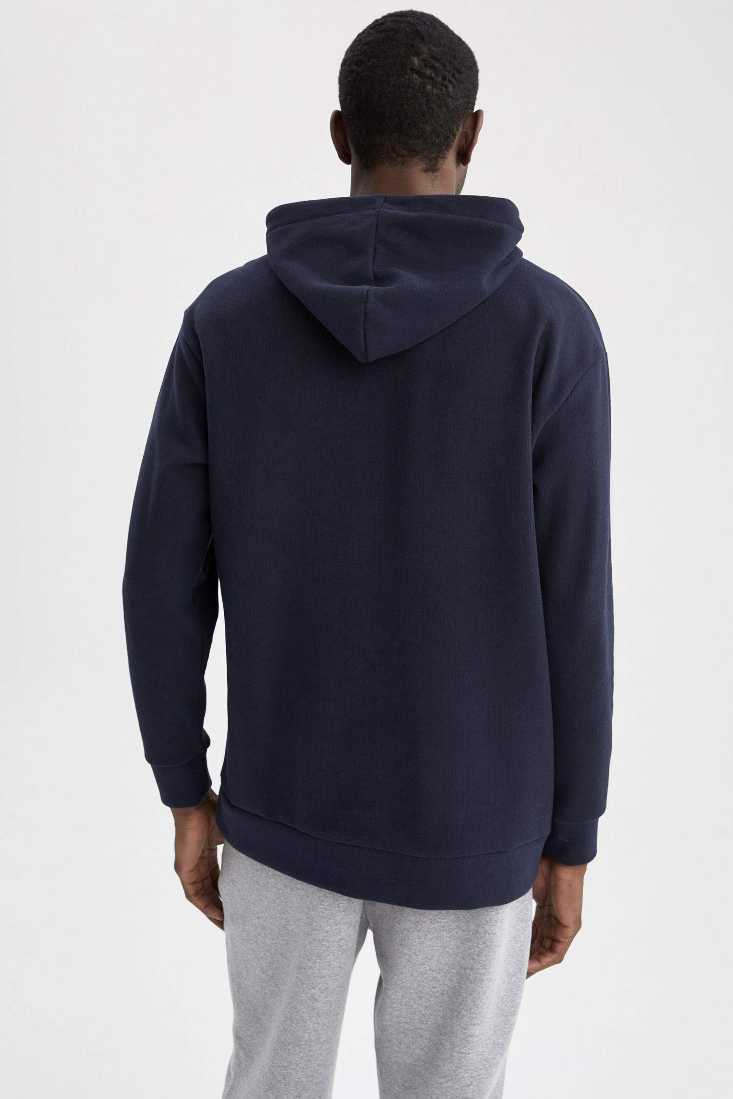 Oversize Fit Kapüşonlu Baskılı Uzun Kollu Sweatshirt