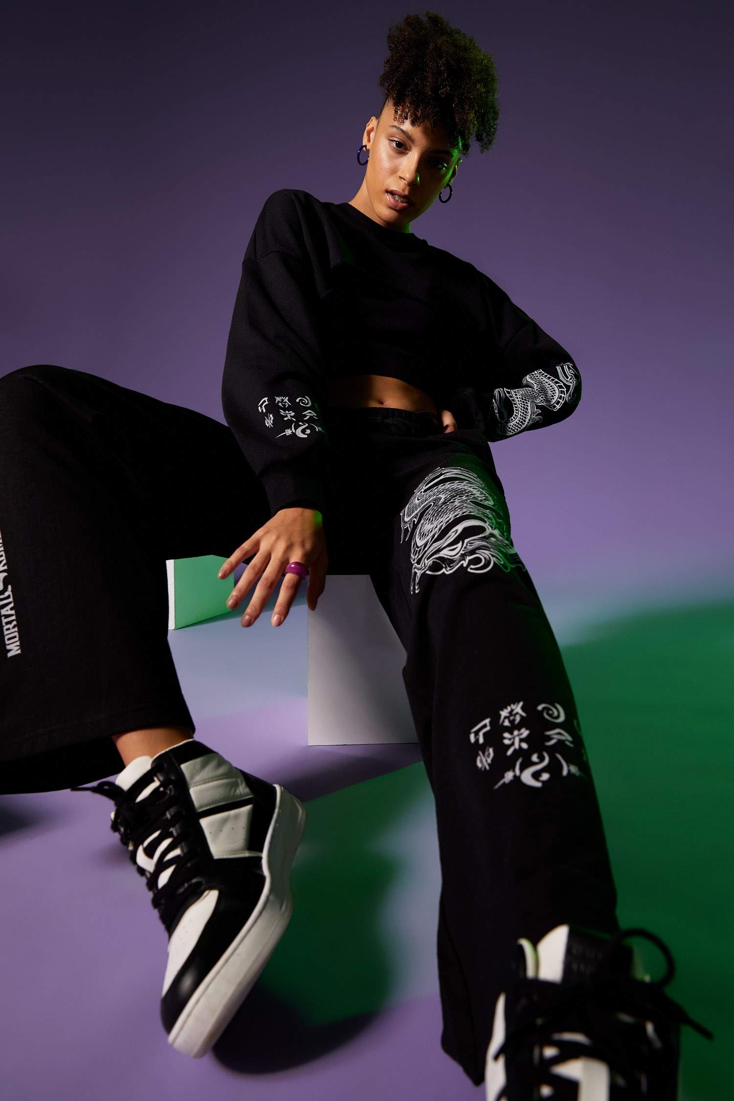 Coool Mortal Kombat Lisanslı Beli Bağcıklı Wide Leg Geniş Paça Eşofman Altı