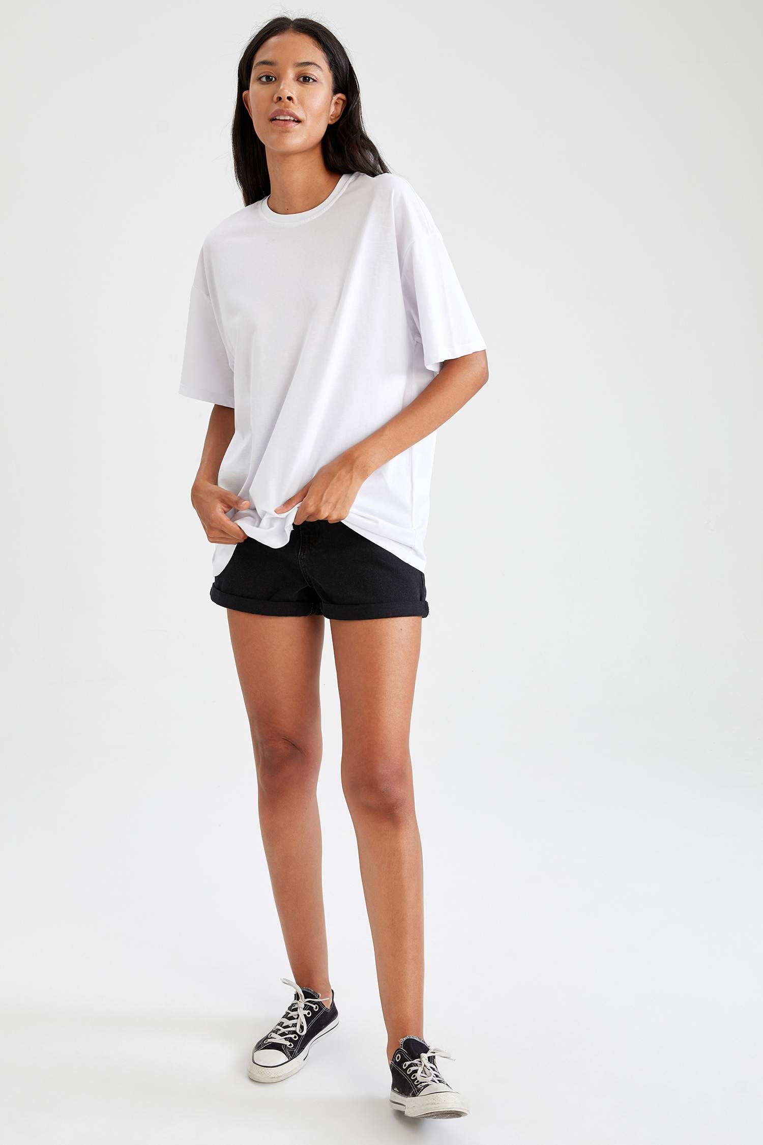 Basic Oversize Fit Pamuklu Kısa Kollu Tişört