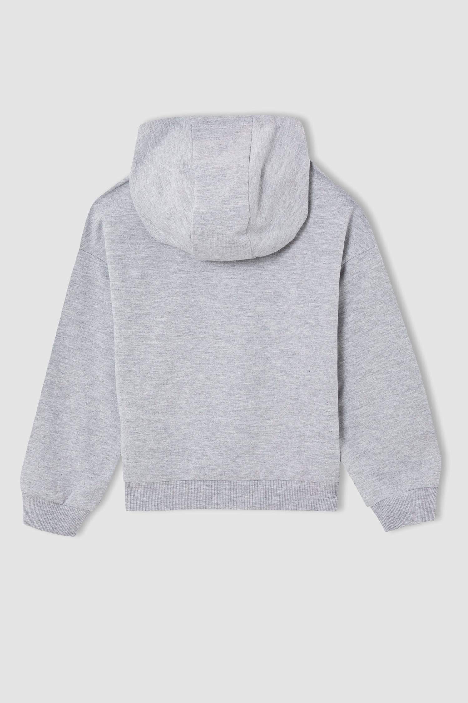 Kız Çocuk Regular Fit Kapüşonlu Uzun Kollu Pamuklu Pijama Takım