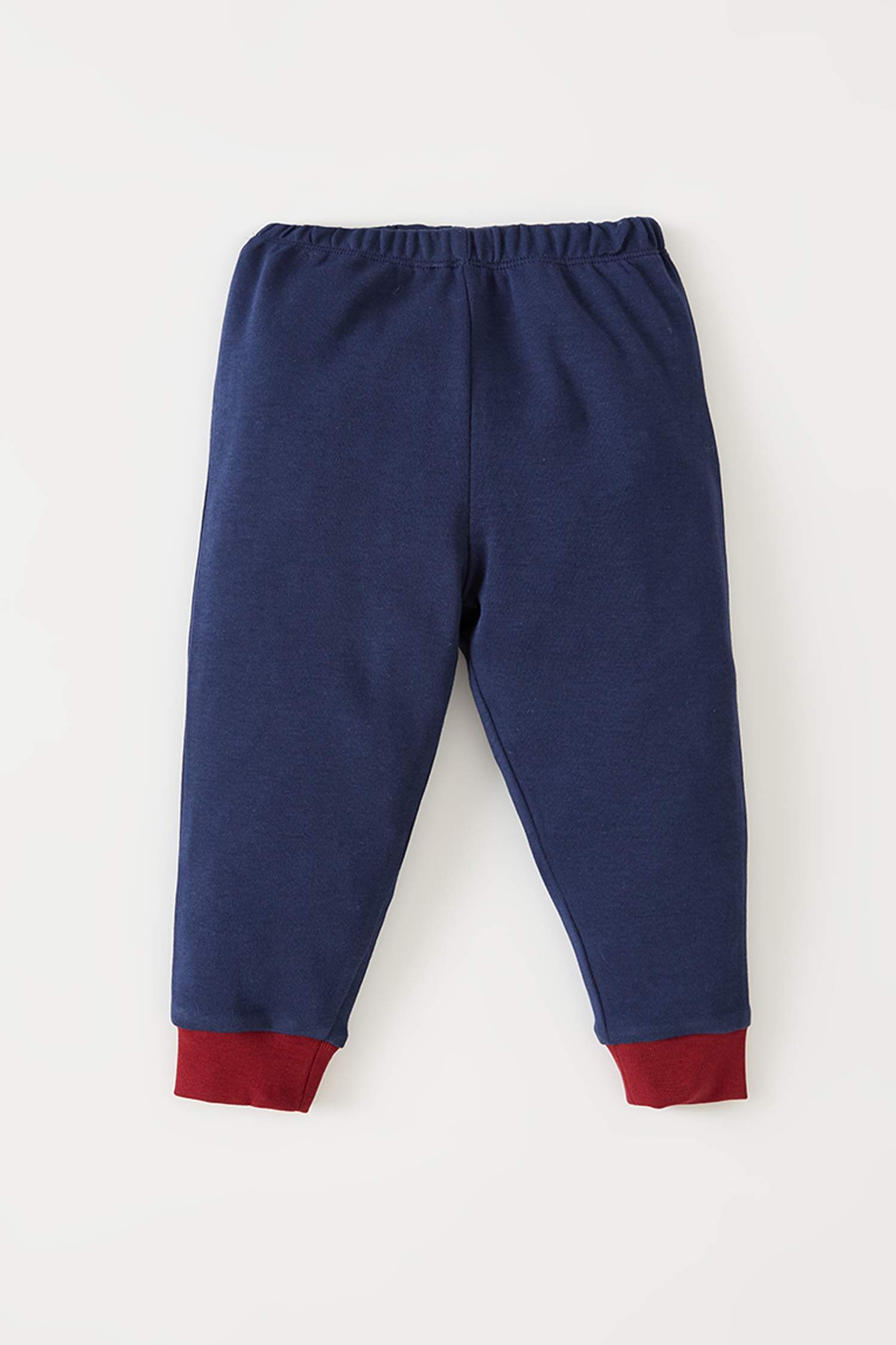 Erkek Bebek Baskılı Renk Bloklu Uzun Kollu Pamuklu Pijama Takımı