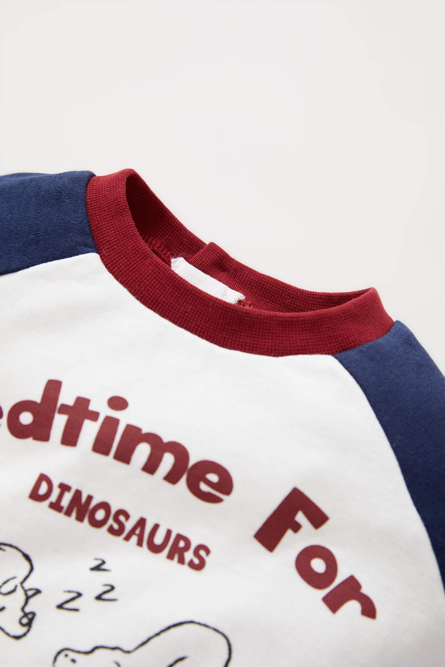 Erkek Bebek Baskılı Renk Bloklu Uzun Kollu Pamuklu Pijama Takımı