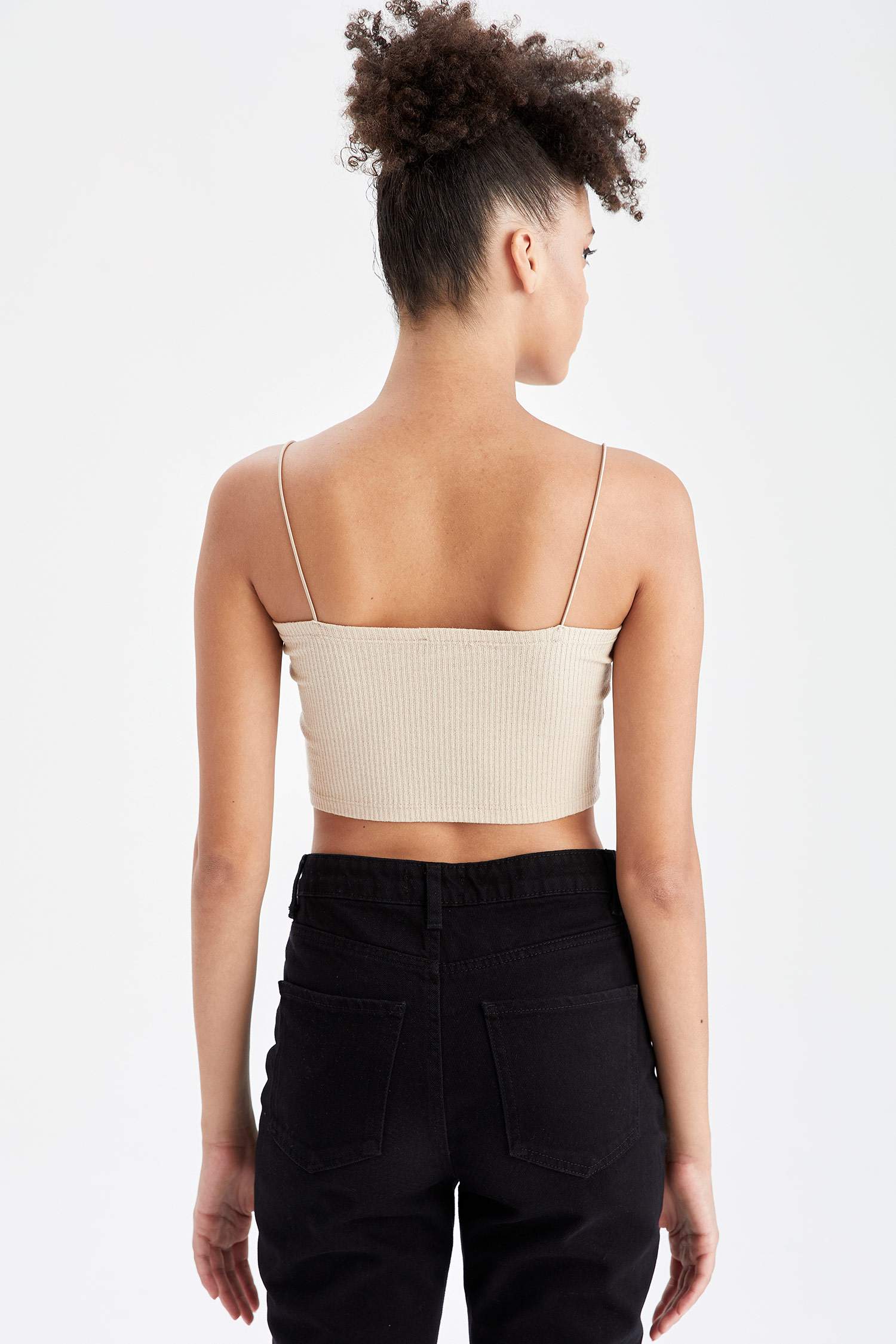 İp Askılı Slim Fit Crop Top