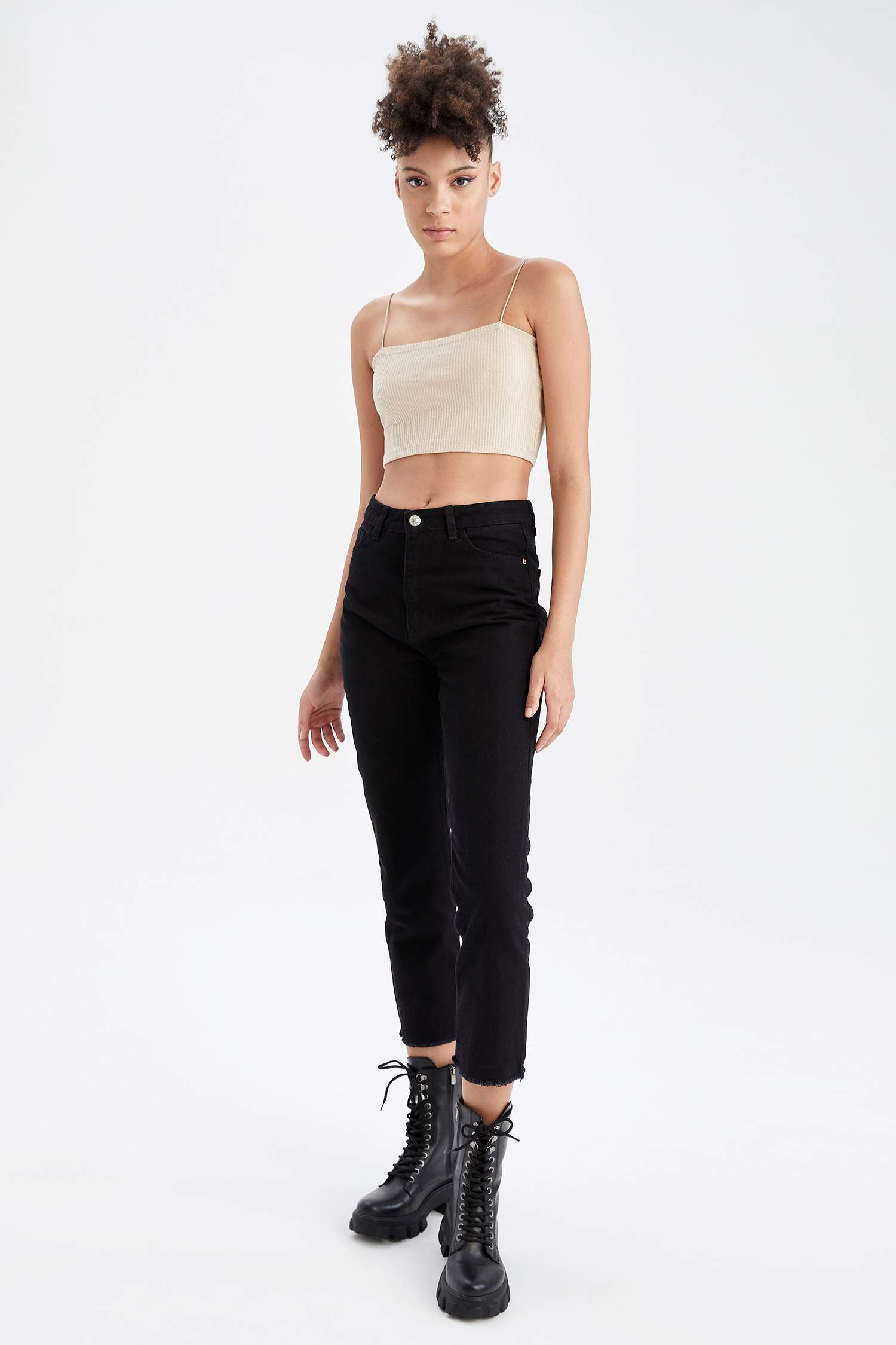 İp Askılı Slim Fit Crop Top
