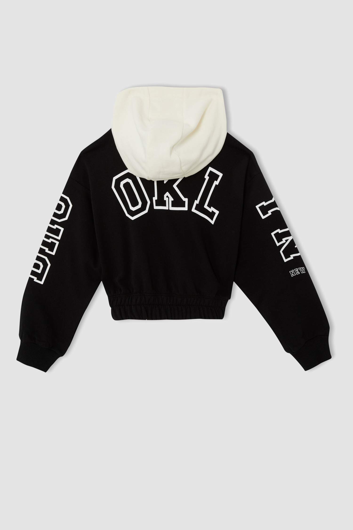Kız Çocuk Brooklyn Nets Lisanslı Sırt Baskılı Crop Bisiklet Yaka Sweatshirt