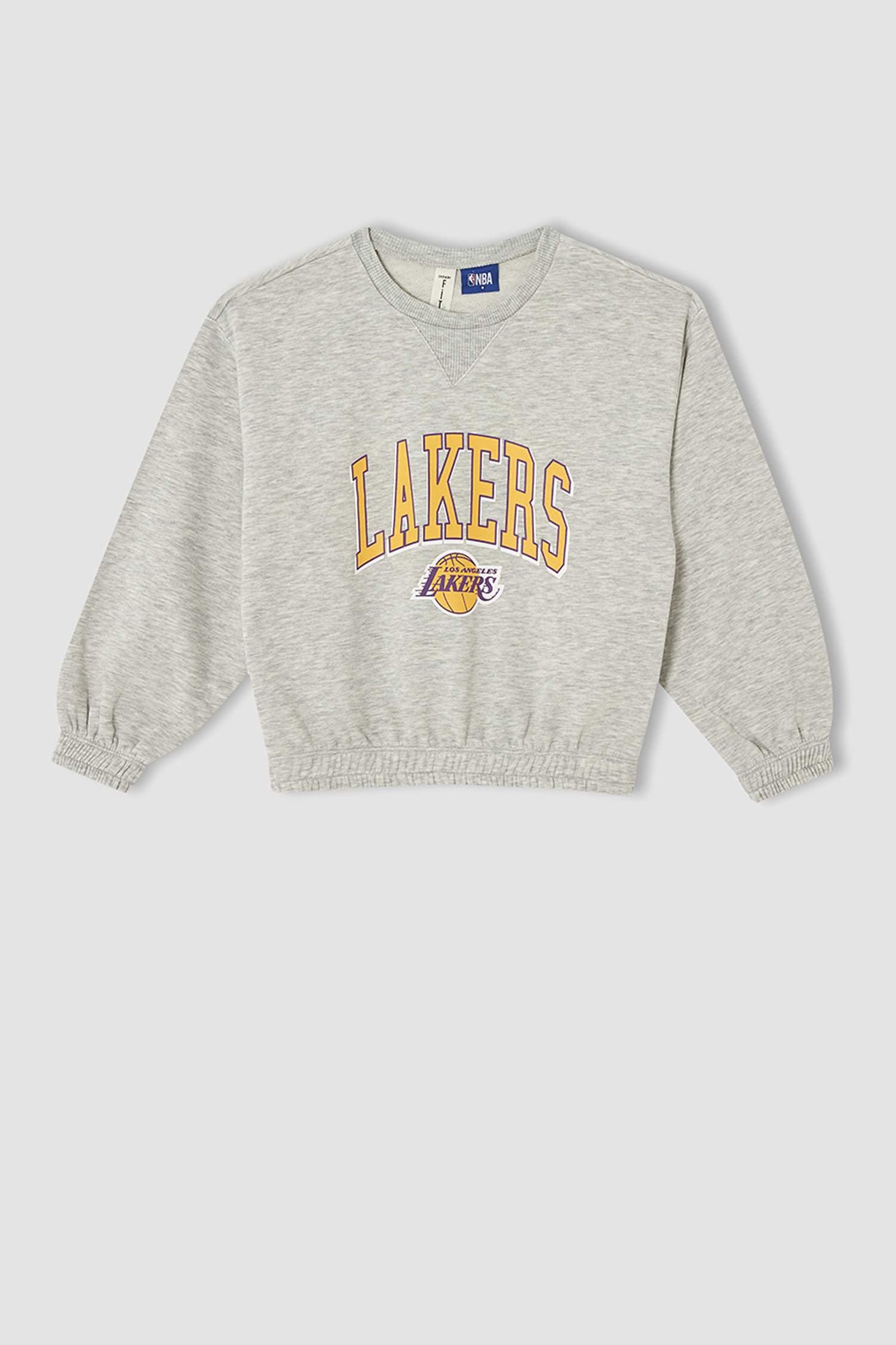 Kız Çocuk NBA Lisanslı Los Angeles Lakers Baskılı Relax Fit Sweatshirt