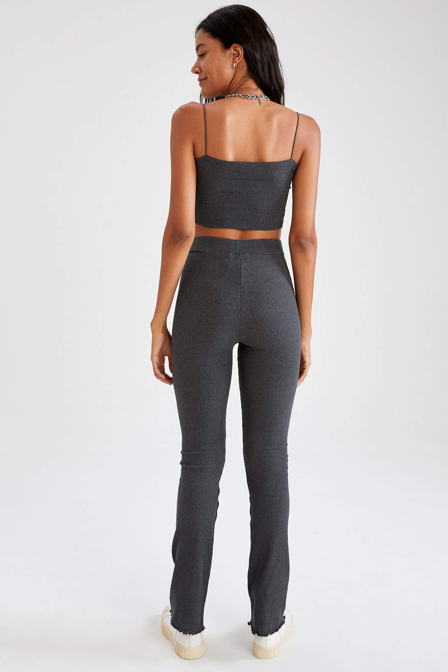 Geniş Paça Slim Fit Kaşkorse Tayt