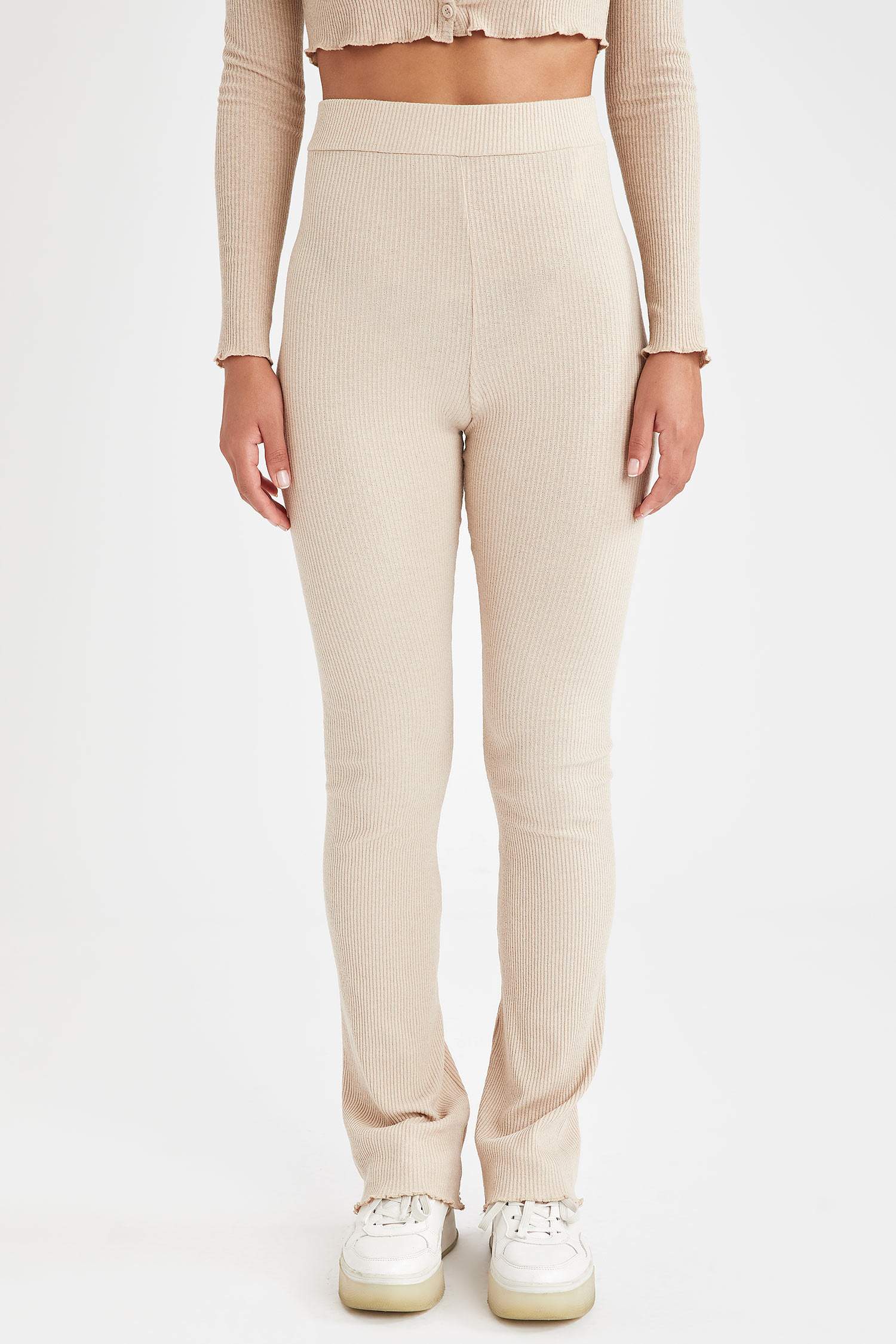 Geniş Paça Slim Fit Kaşkorse Tayt