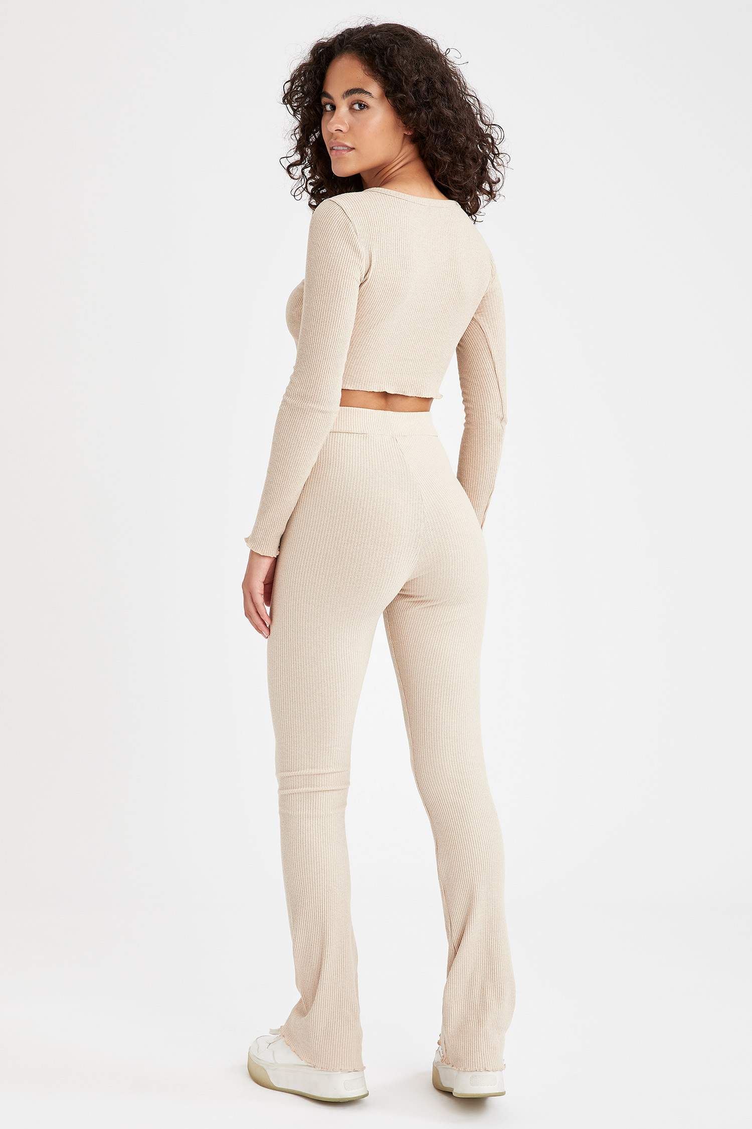 Geniş Paça Slim Fit Kaşkorse Tayt