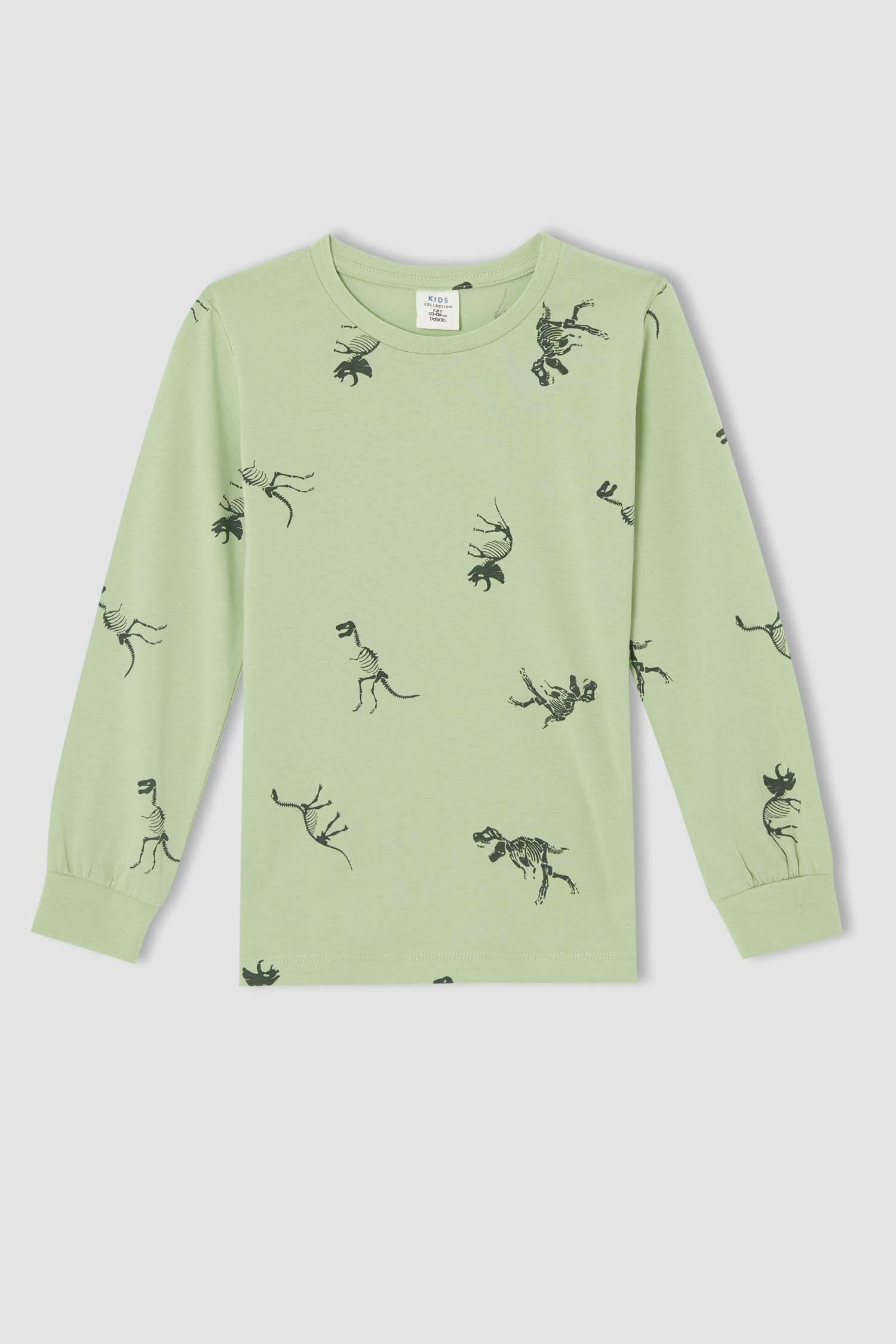 Erkek Çocuk Dinozor Desenli Uzun Kollu Pijama Takımı