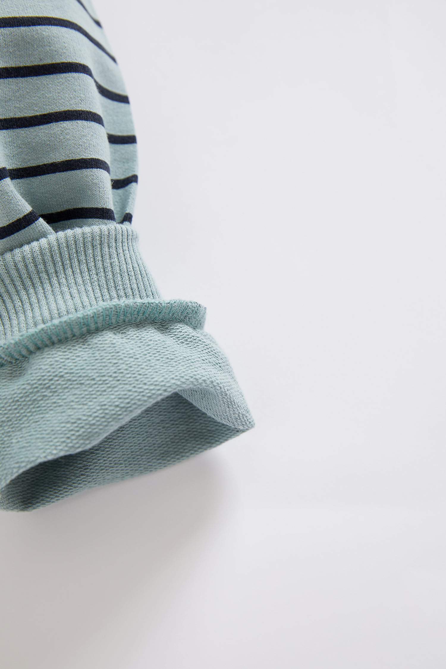 Erkek Bebek Çizgili Bisiklet Yaka Sweatshirt