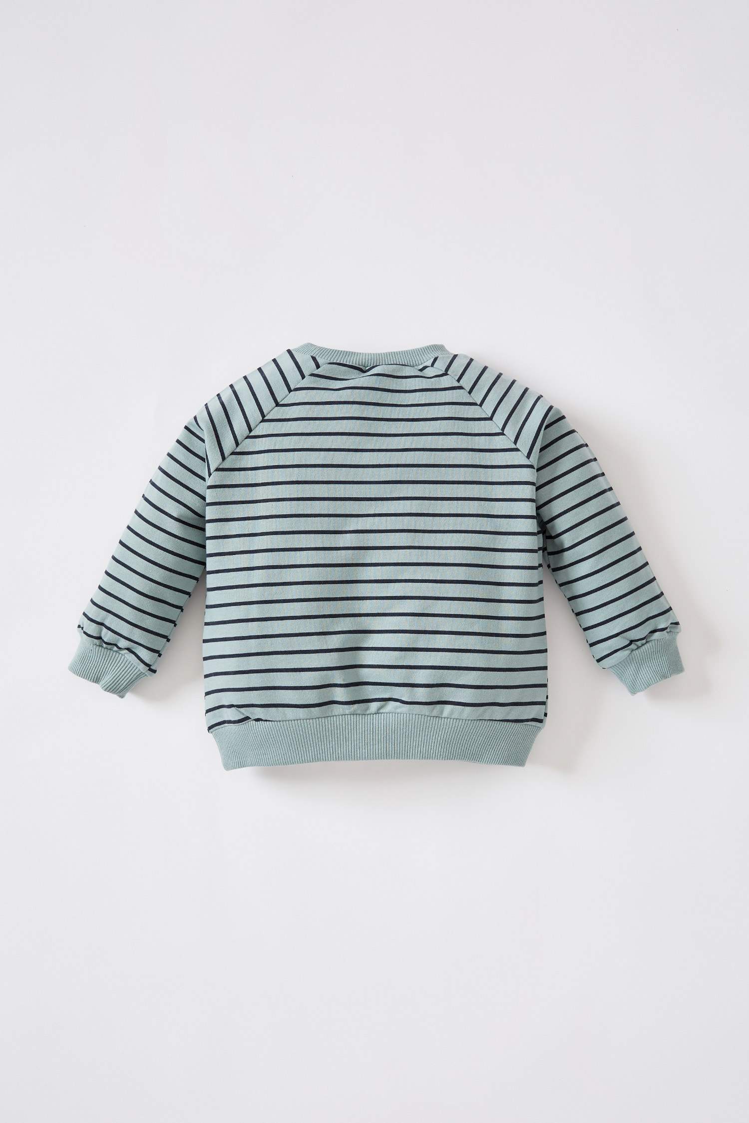 Erkek Bebek Çizgili Bisiklet Yaka Sweatshirt