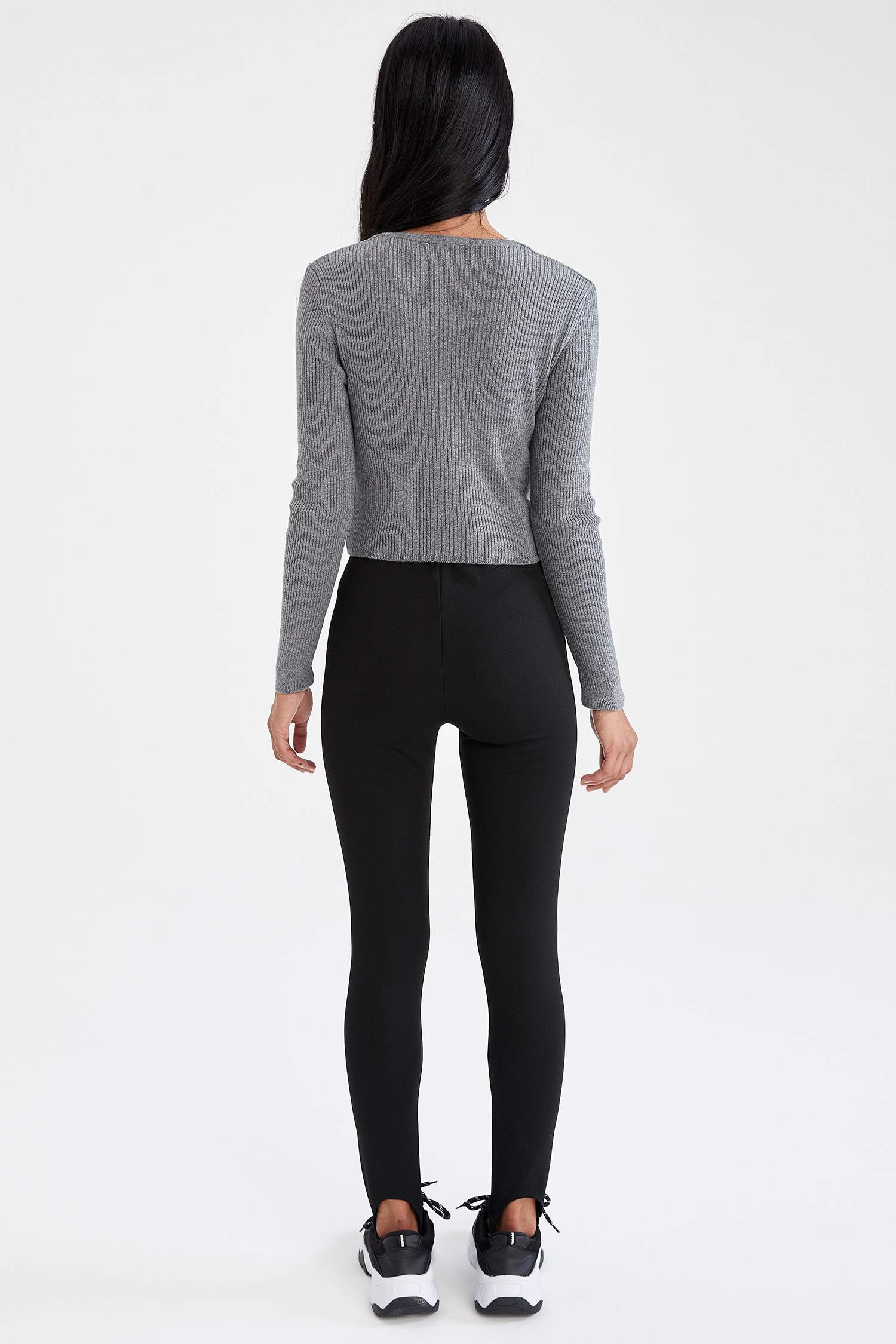 Ekstra Slim Fit Topuktan Geçmeli Tayt