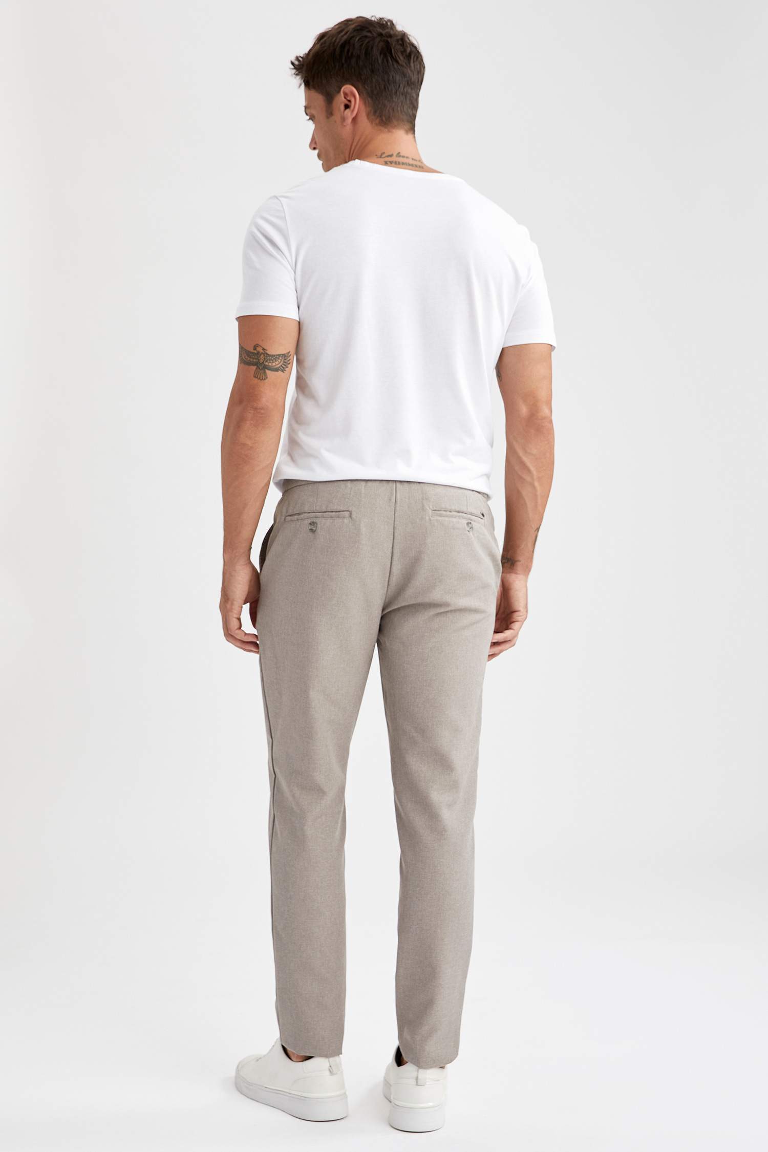 Jogger Fit Beli Bağcıklı Chino Pantolon