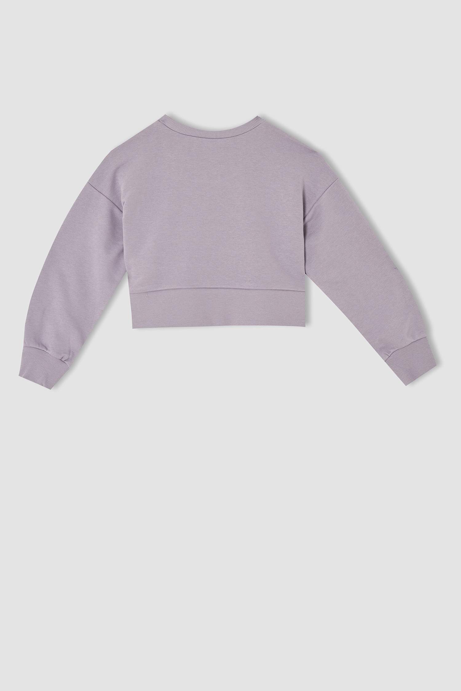Kız Çocuk Baskılı Crop Sweatshirt