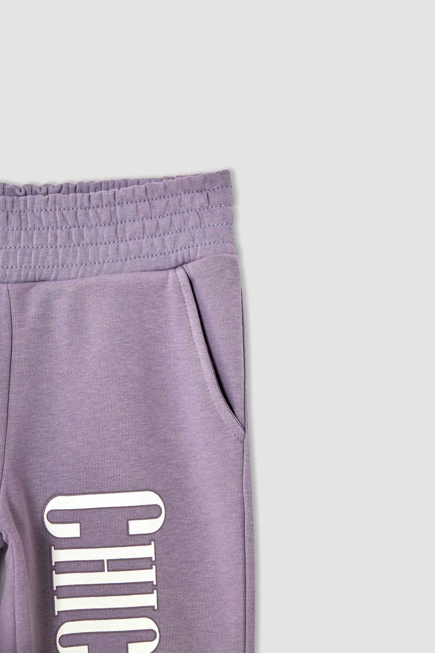 Kız Çocuk Relax Fit Slogan Baskılı Jogger Eşofman Altı