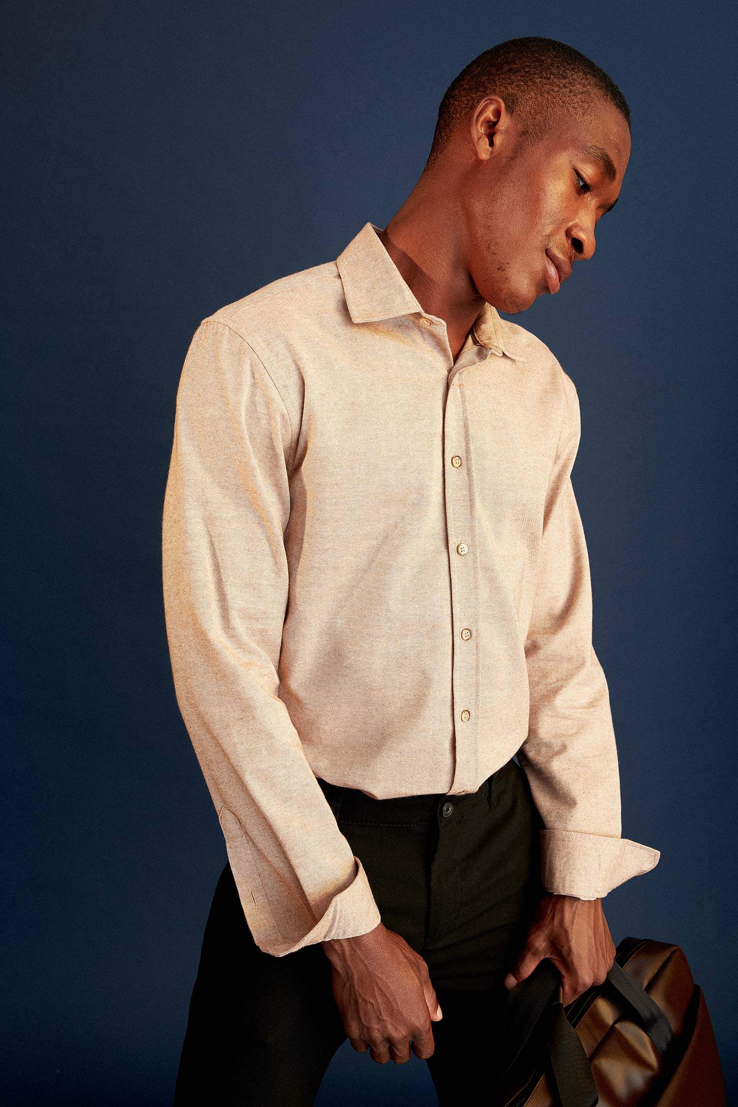 Modern Fit Çizgili Uzun Kollu Gömlek