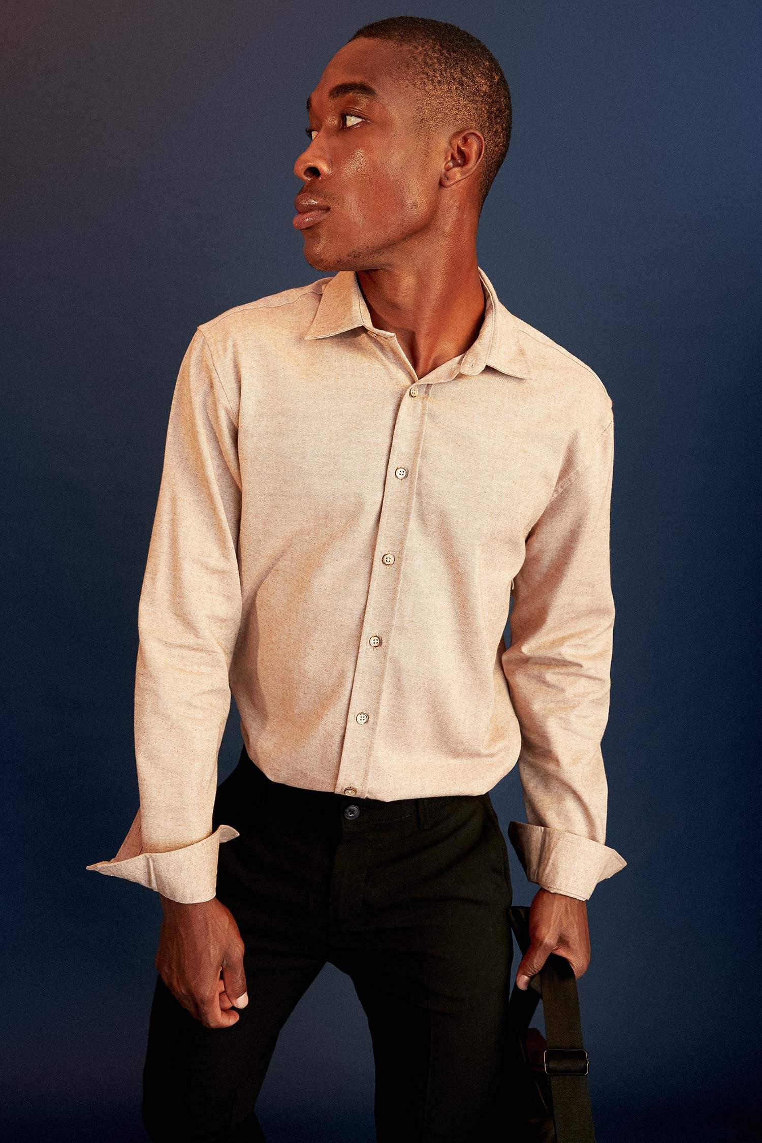 Modern Fit Çizgili Uzun Kollu Gömlek