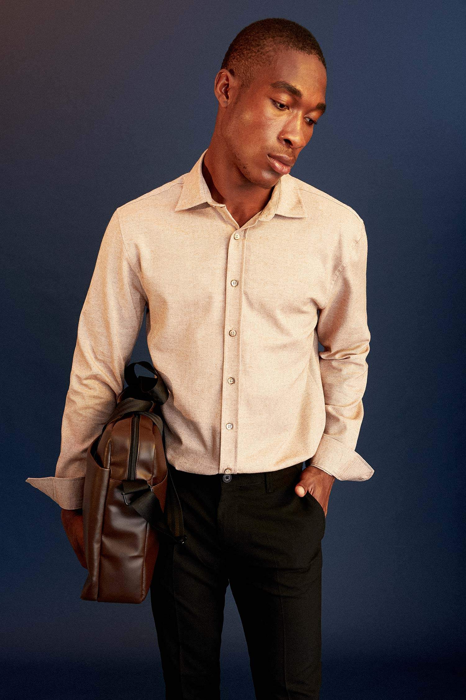 Modern Fit Çizgili Uzun Kollu Gömlek
