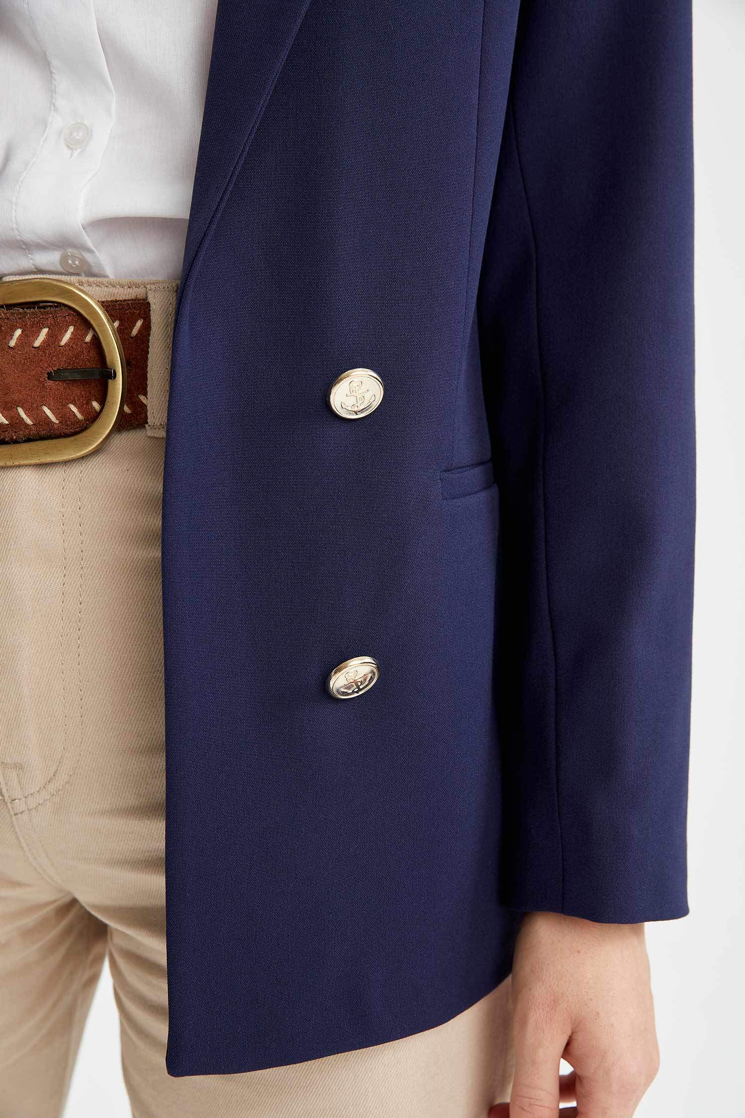 Fleto Cepli Relax Fit Uzun Kollu Blazer Ceket