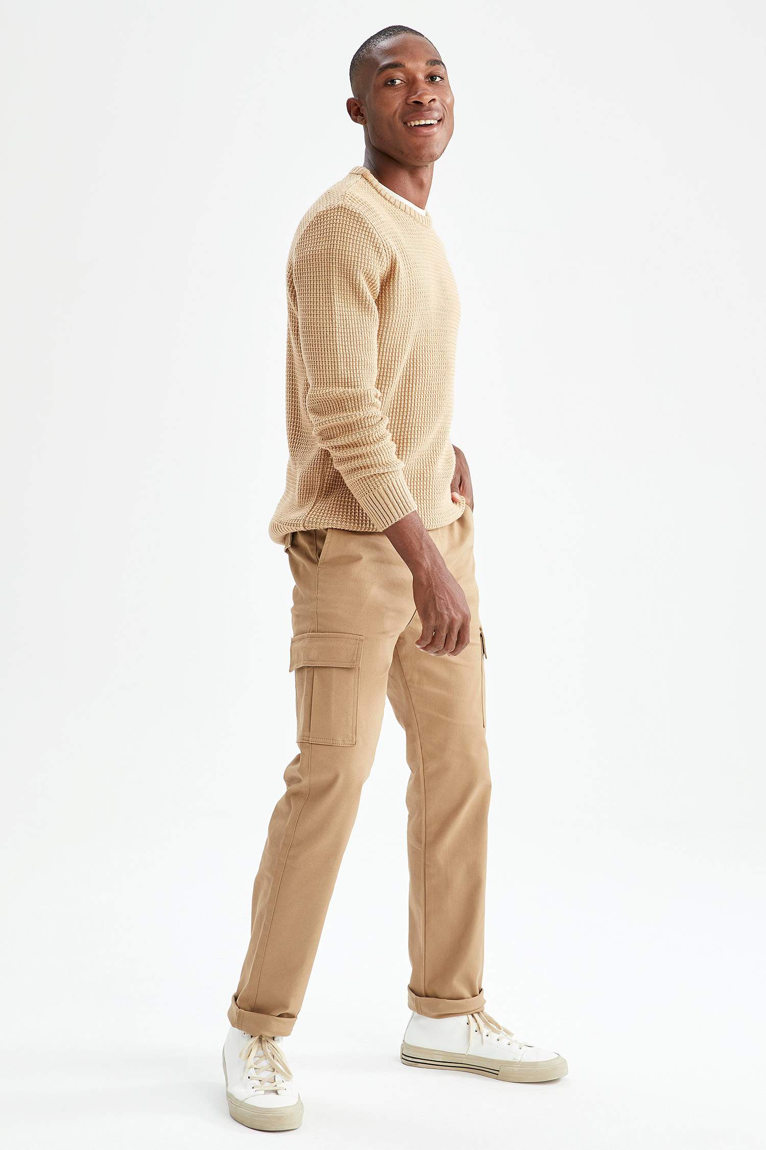 Kargo Fit Basic Chino Pantolon