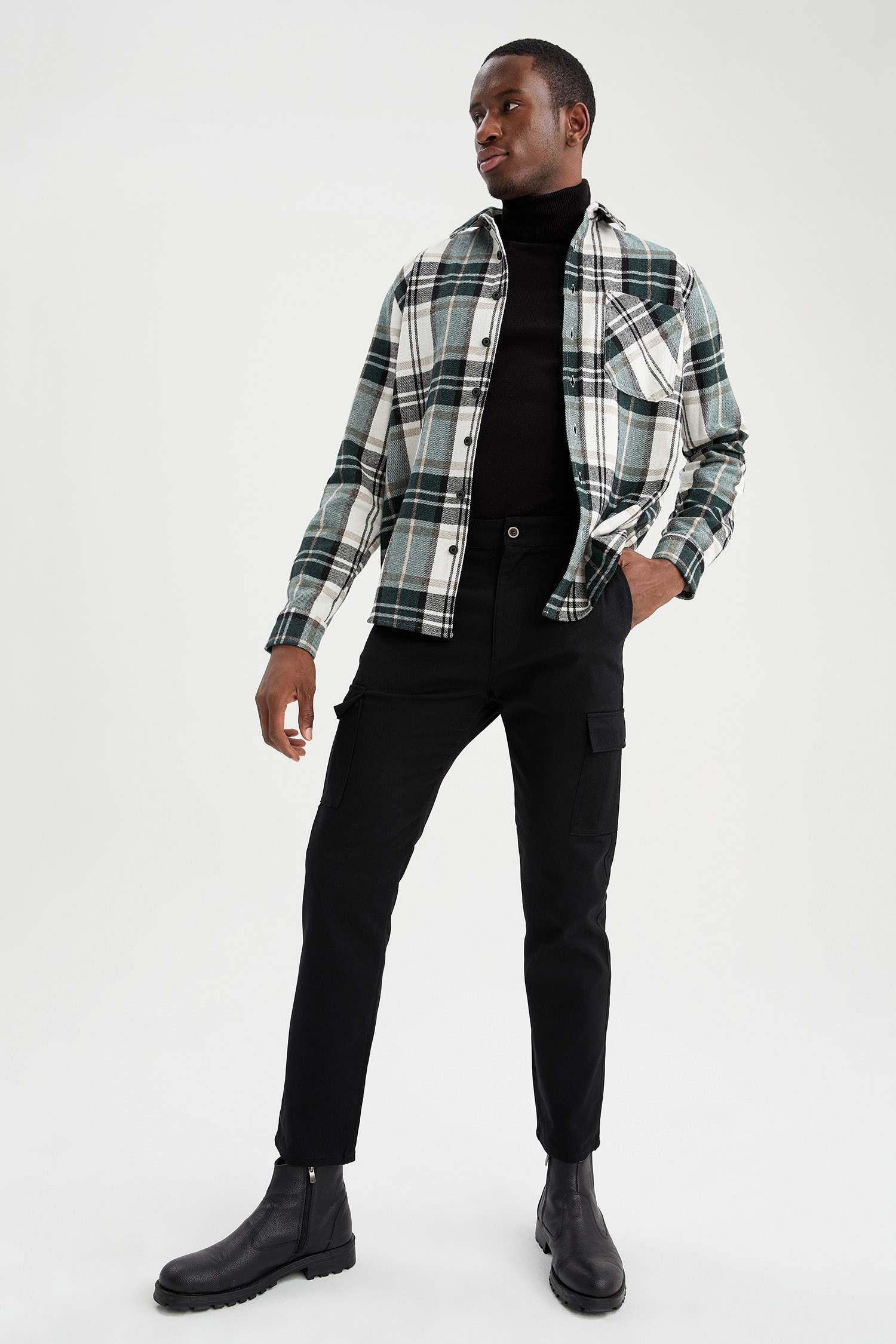 Kargo Fit Basic Chino Pantolon