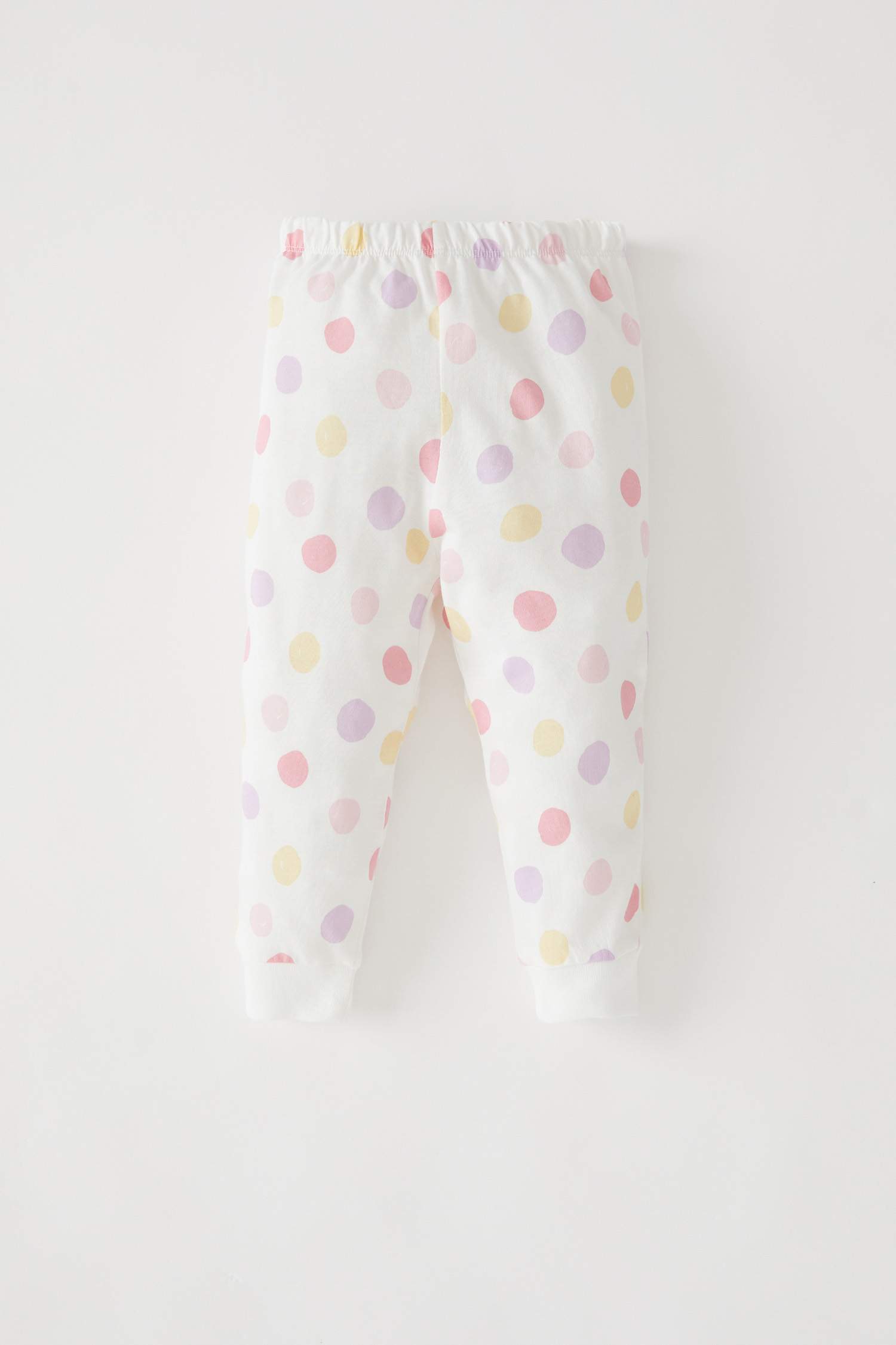 Kız Bebek Renkli Puantiye Desenli Uzun Kollu Pijama Takımı