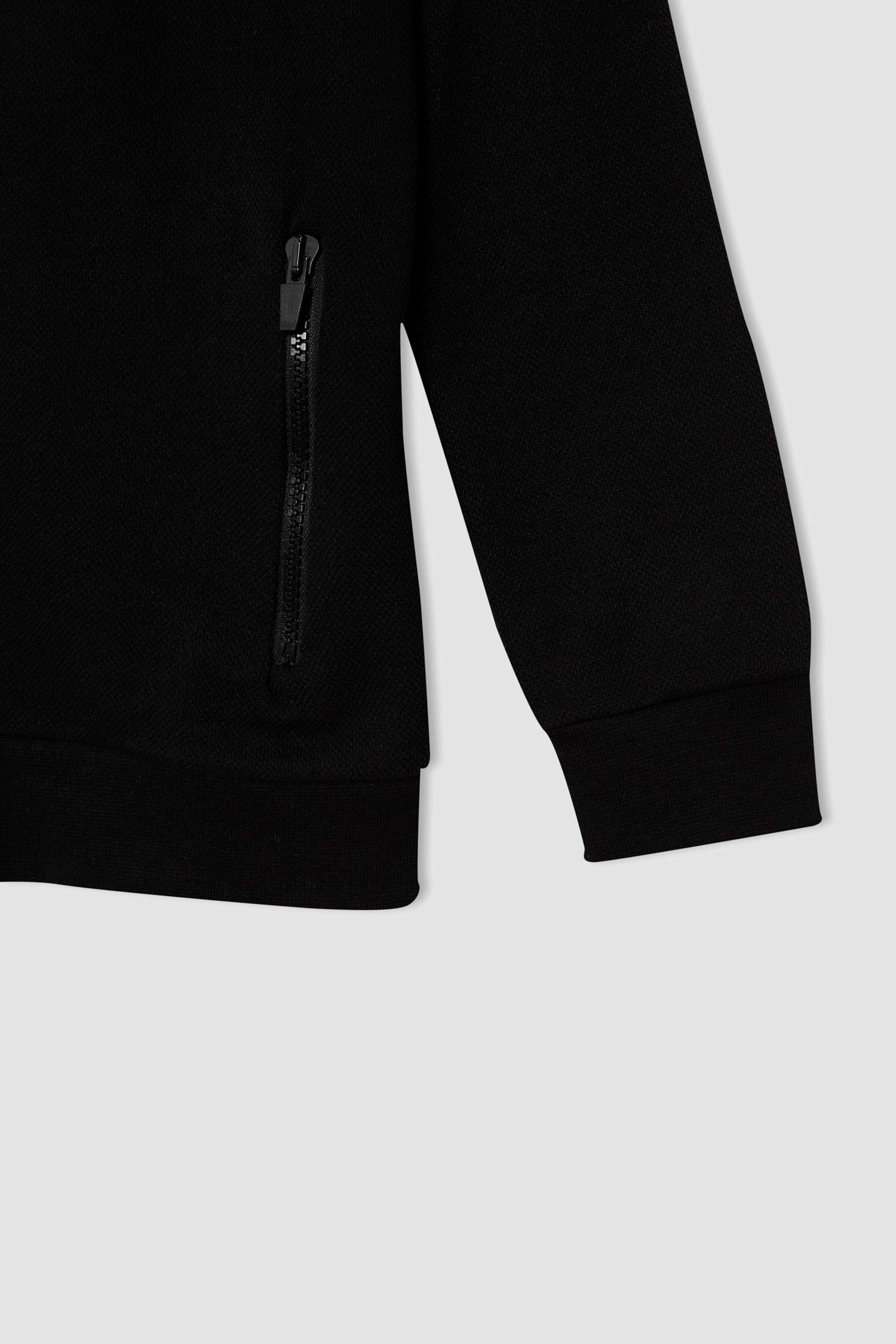 Erkek Çocuk Slim Fit Fermuarlı Cepli Sweat Hırka