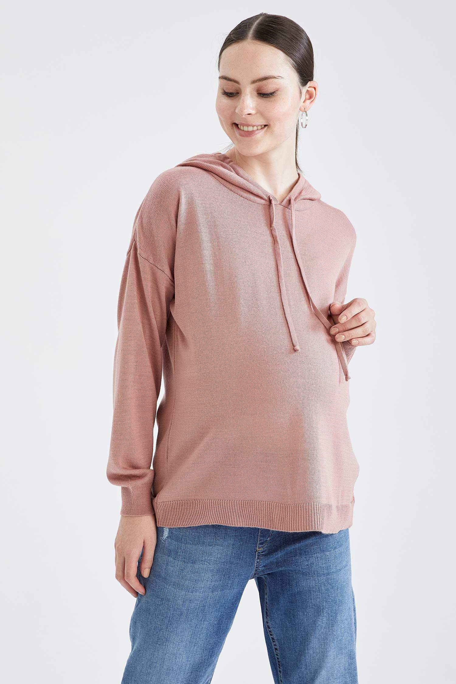 Hamile Relax Fit Kapüşanlu Sweatshirt