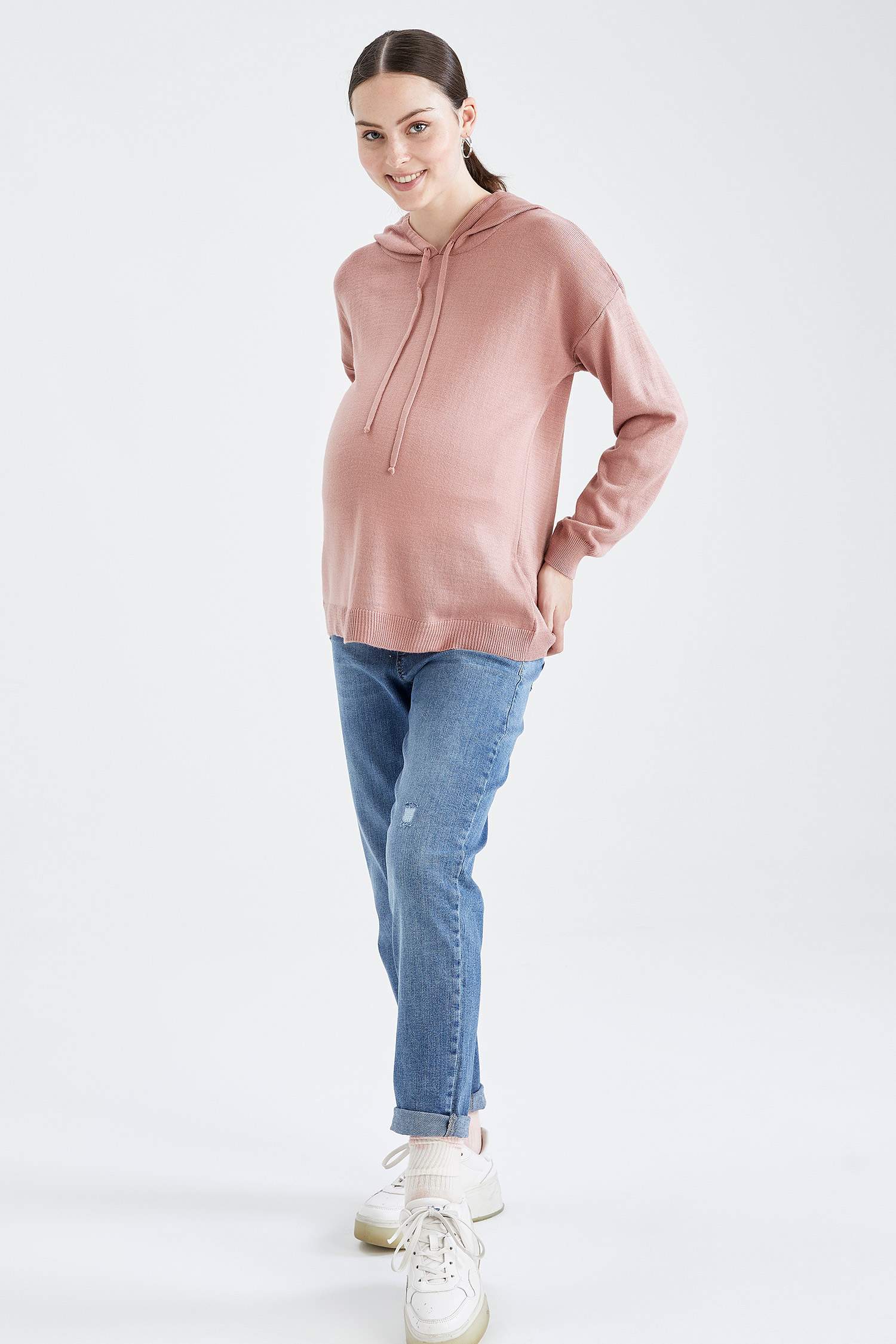 Hamile Relax Fit Kapüşanlu Sweatshirt