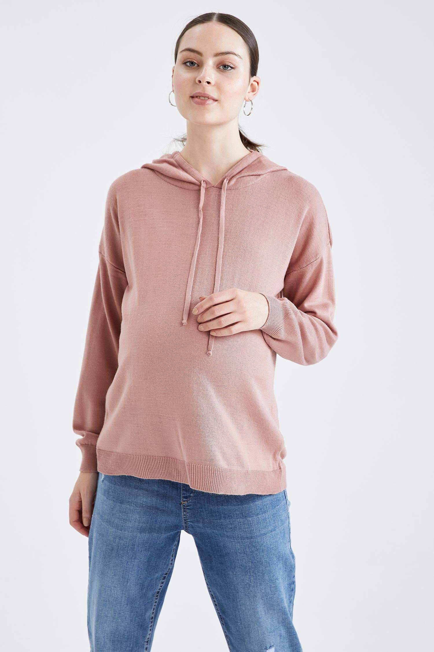 Hamile Relax Fit Kapüşanlu Sweatshirt