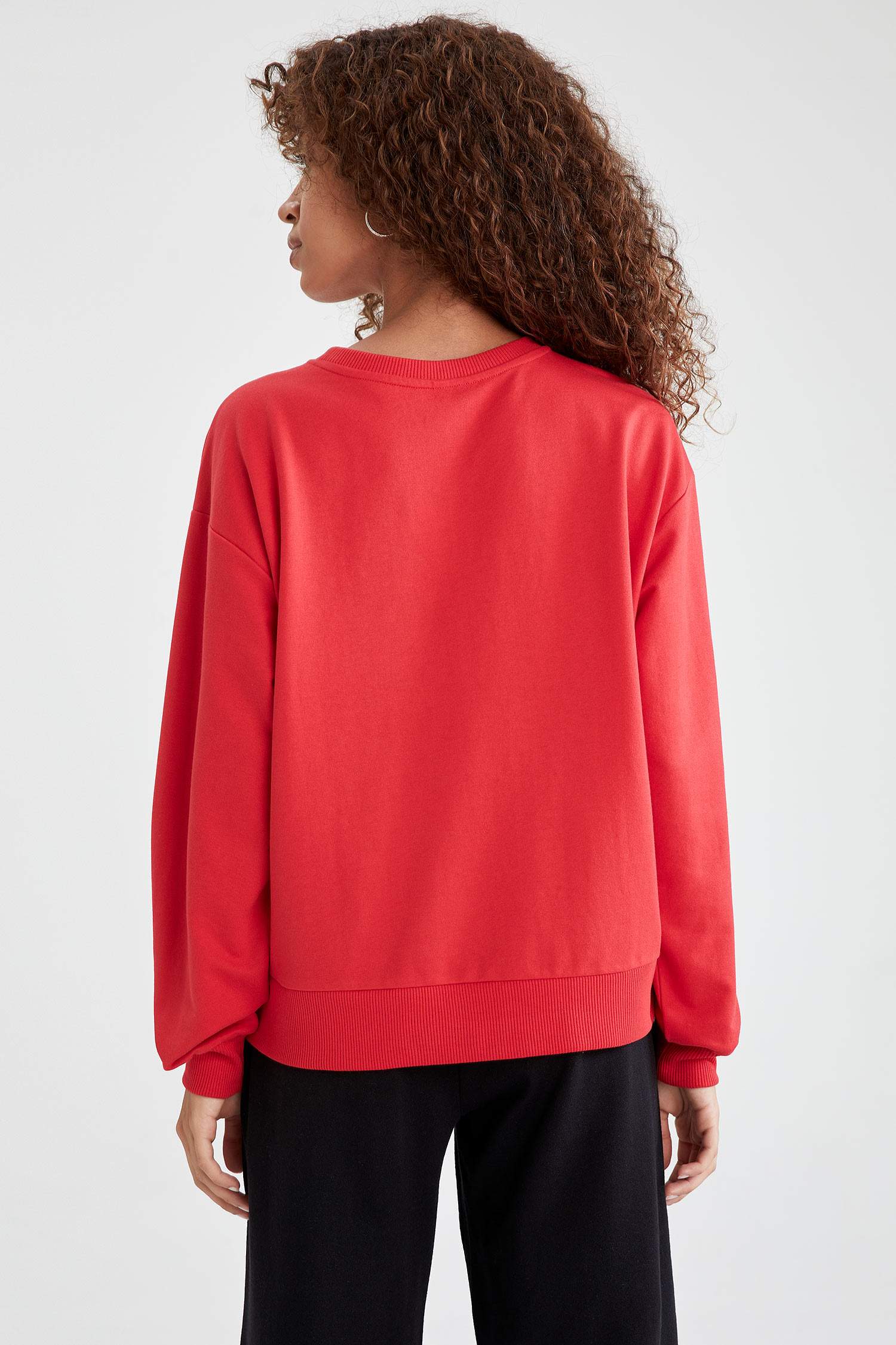 Slogan Baskılı Relax Fit Sweatshirt