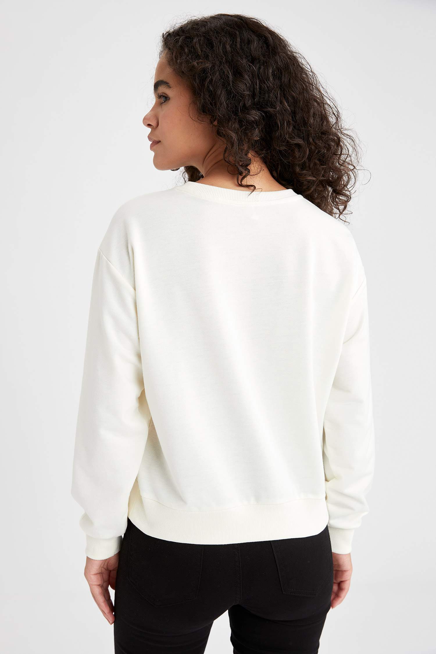 Kolej Baskılı Bisiklet Yaka Regular Fit Sweatshirt